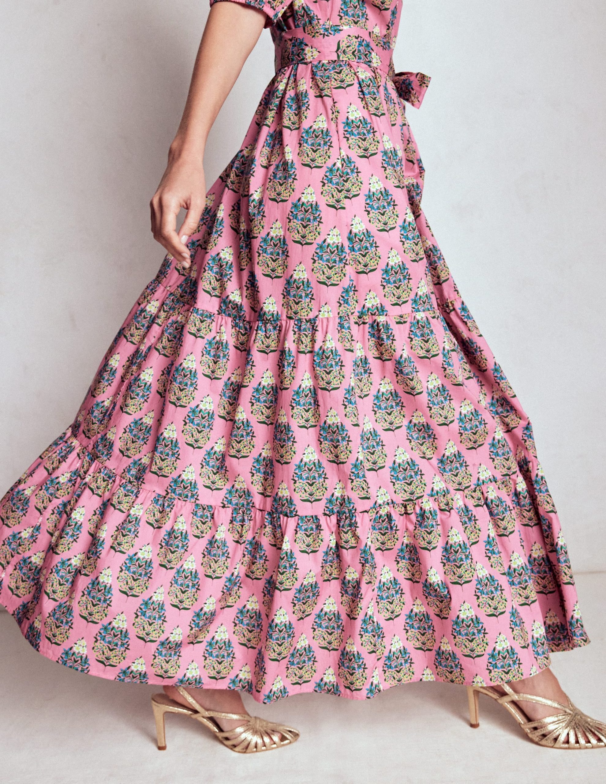 Christabel Cotton Midi Dress-Pink. Wildflower Bouquet - Image 6