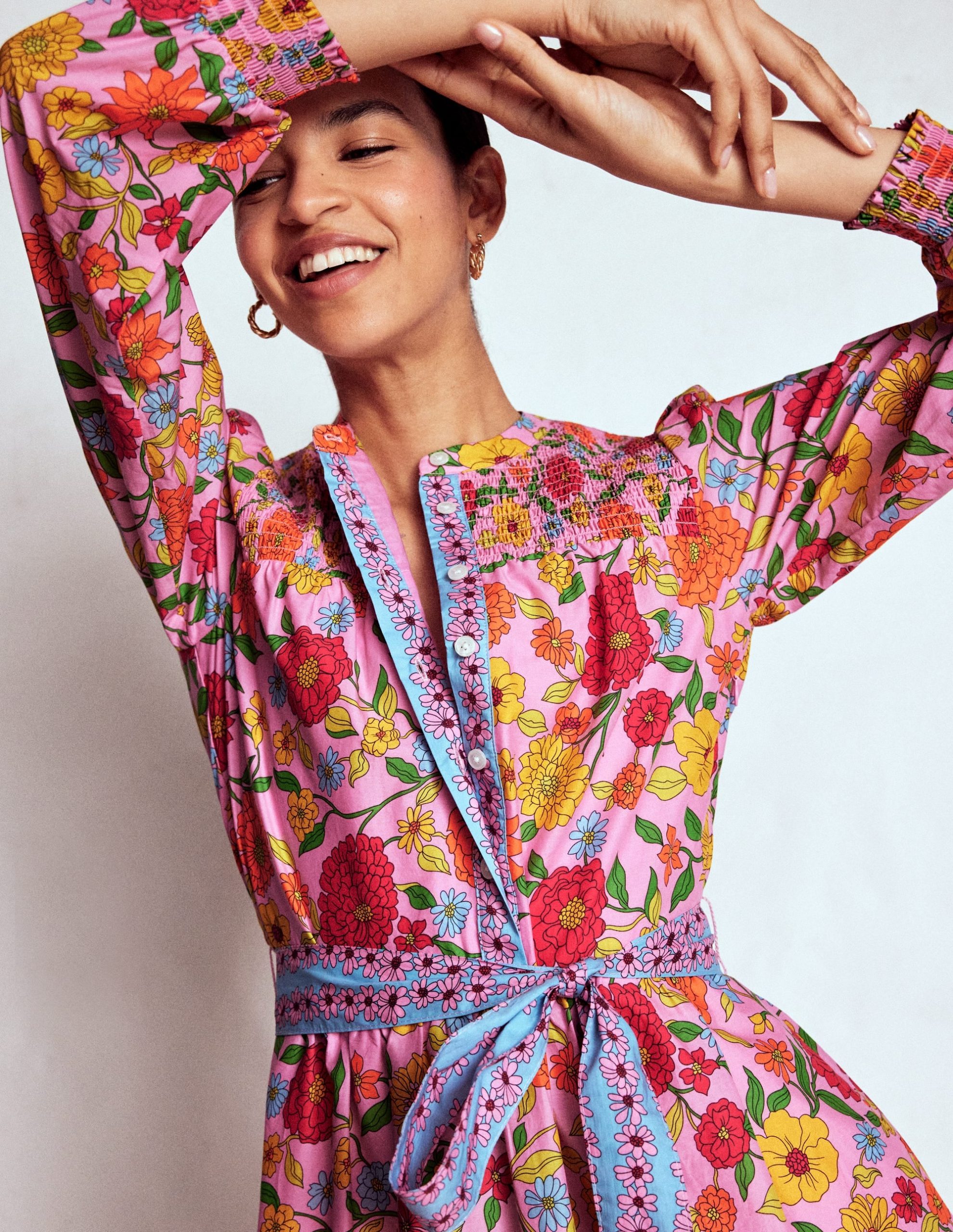 Cecily Cotton Midi Dress-Multi. Dahlia Trail - Image 3