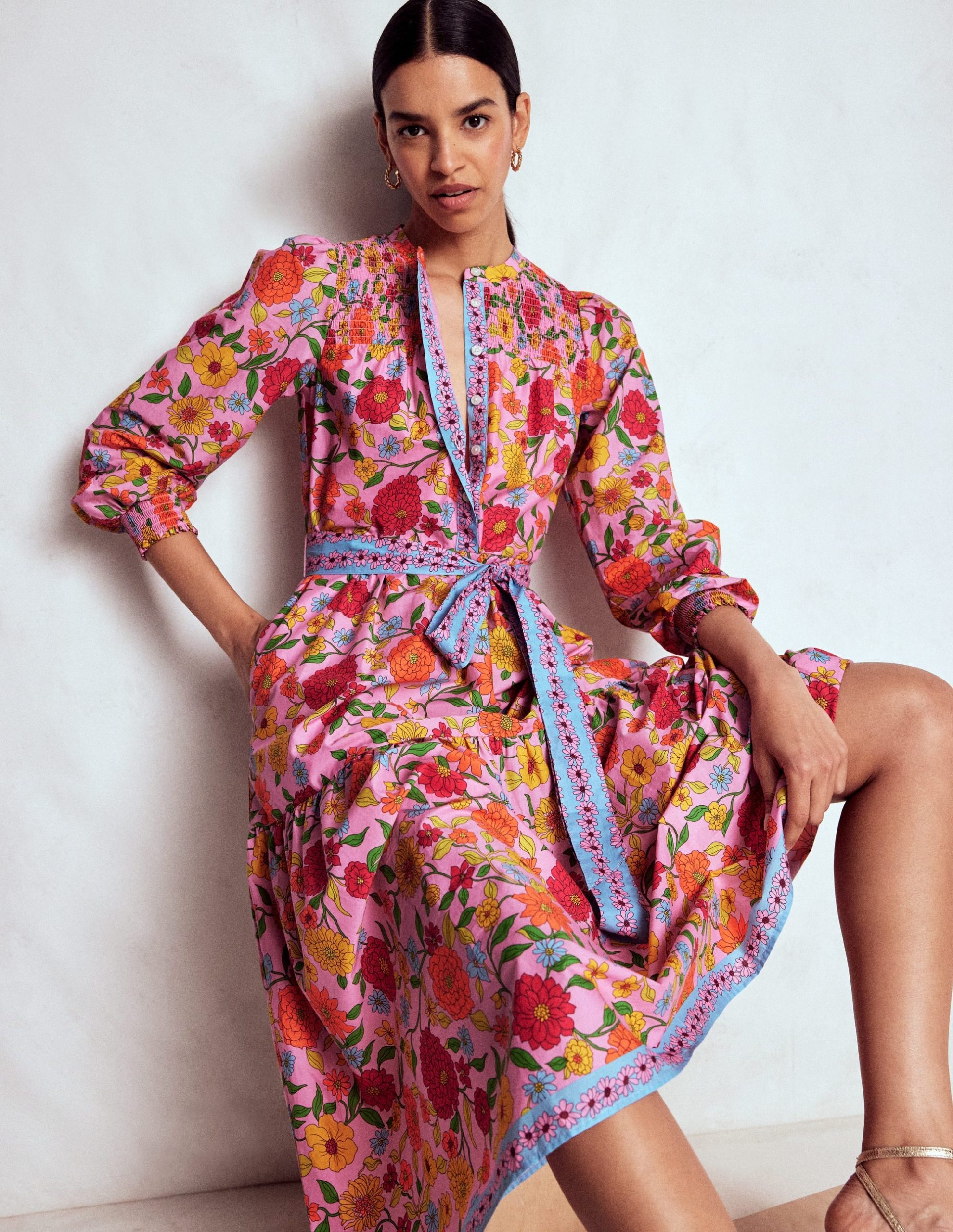 Cecily Cotton Midi Dress-Multi. Dahlia Trail - Image 5