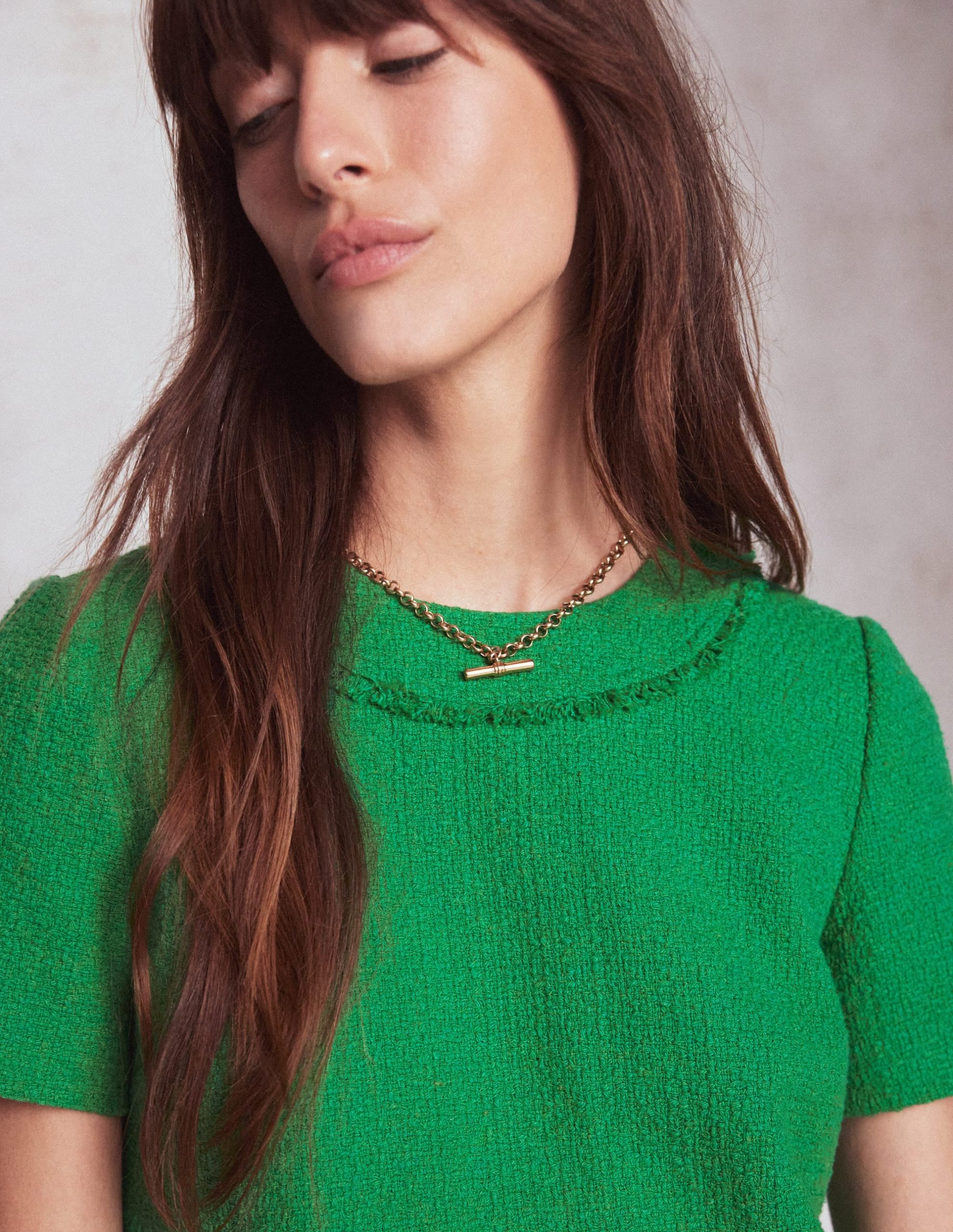 Evita Cotton Shift Dress-Rich Emerald - Image 2