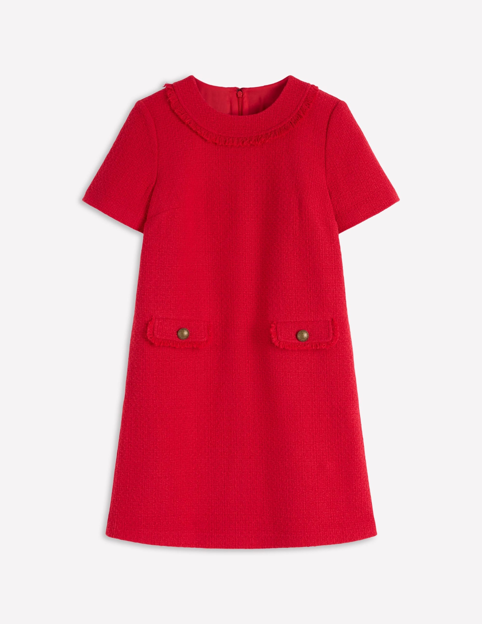 Evita Cotton Shift Dress-Poppy Red - Image 7