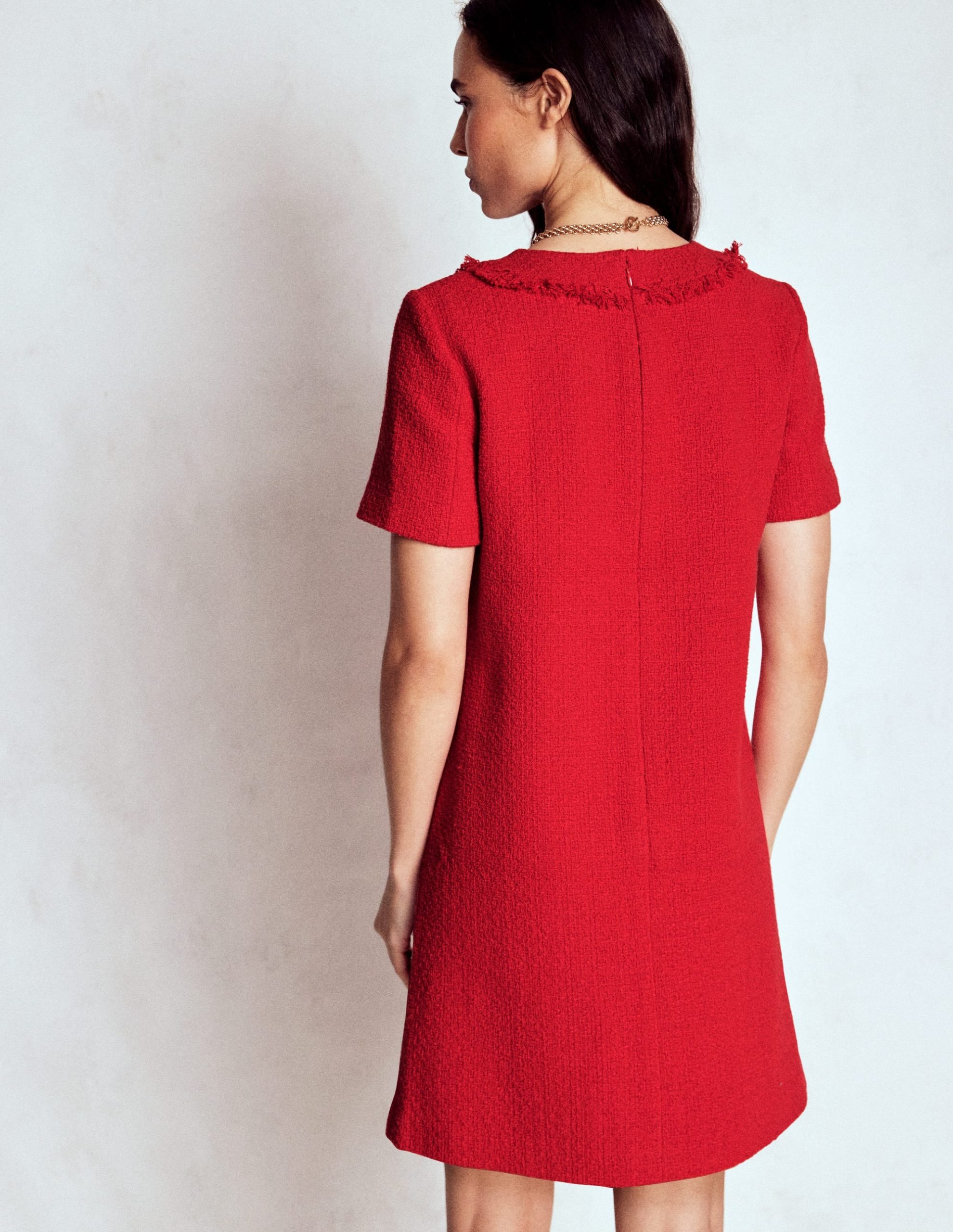 Evita Cotton Shift Dress-Poppy Red - Image 3