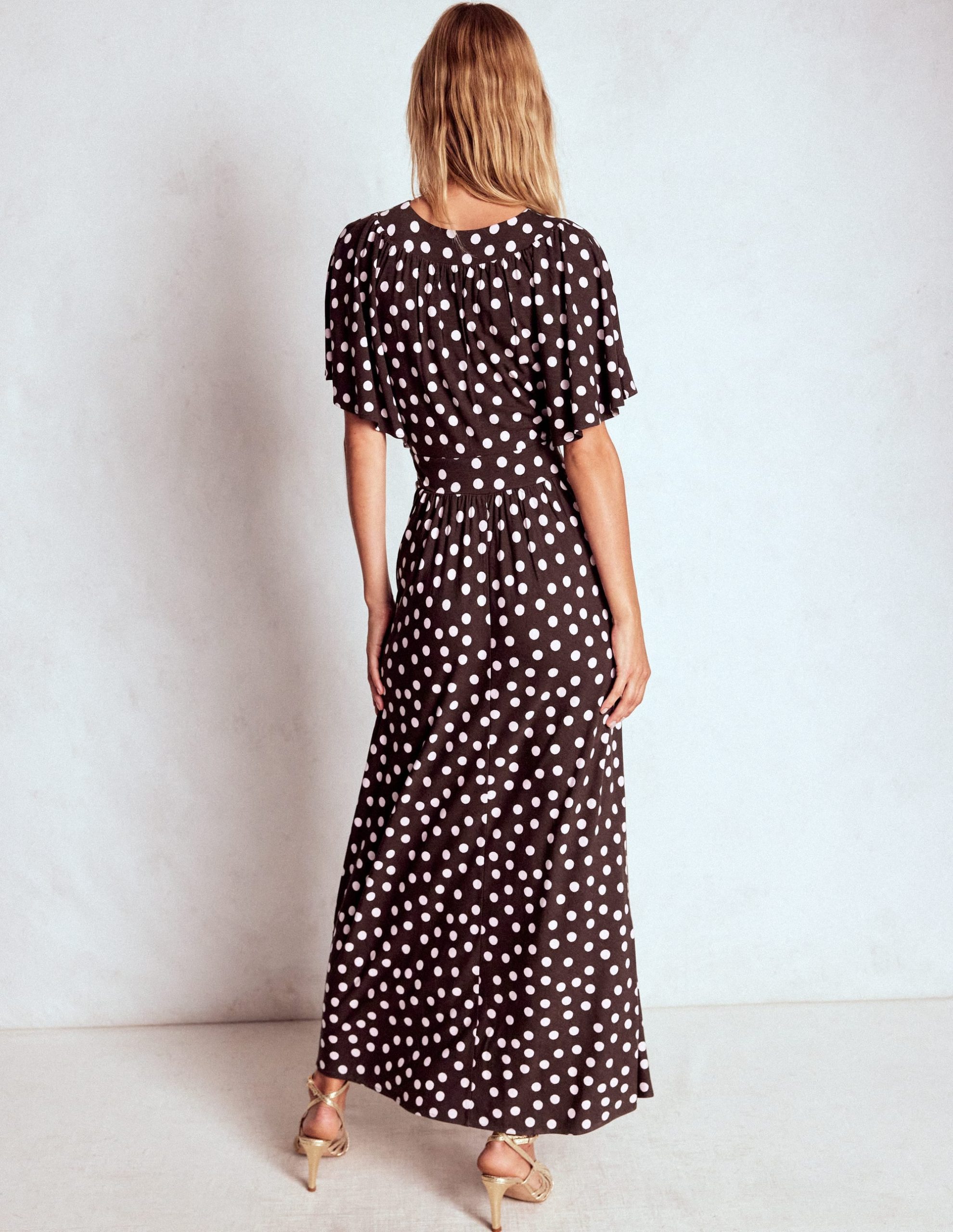 Yoke Panel Maxi Dress-Brown Spot - Image 3