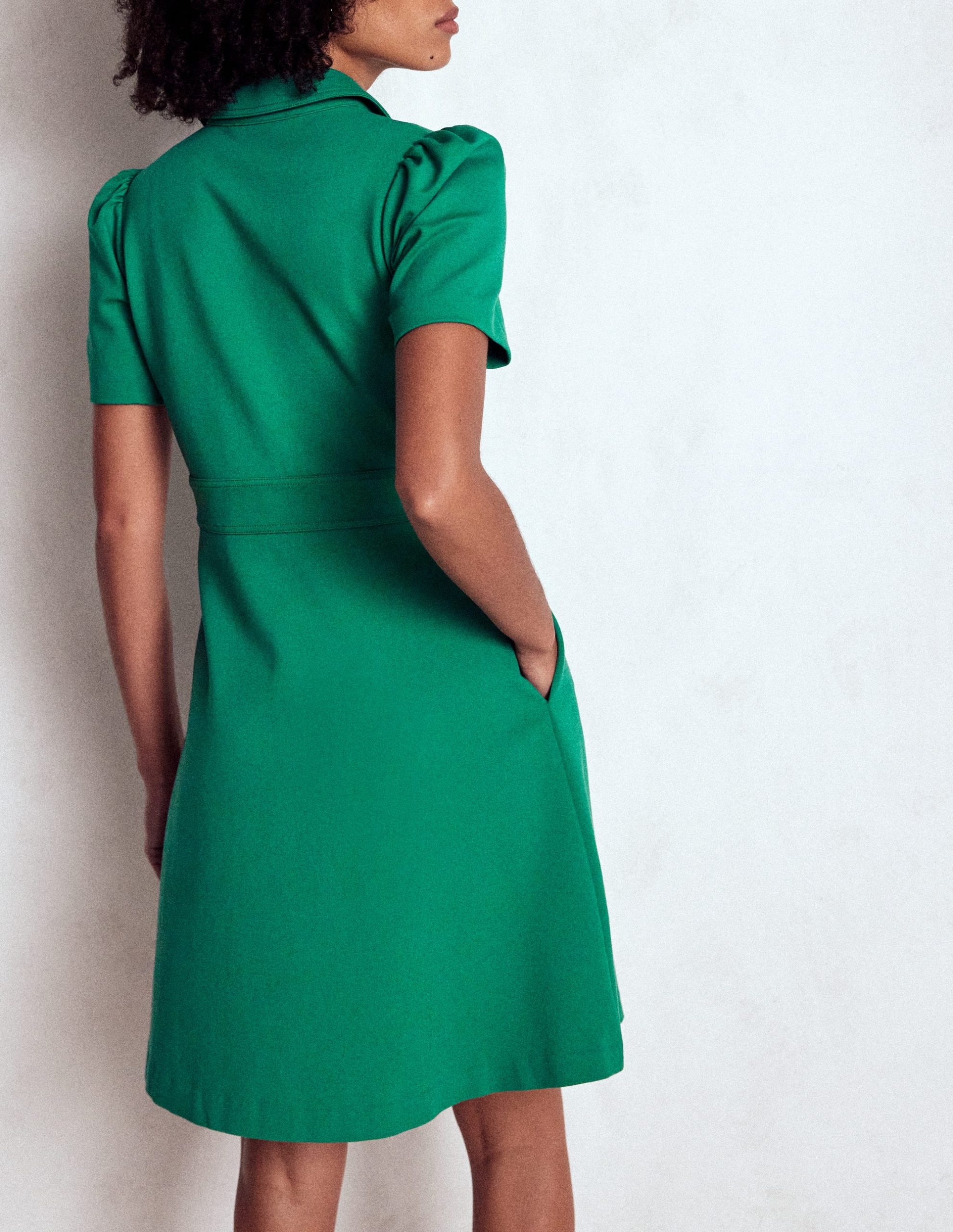 Nicolette Ponte Shirt Dress-Bear Grass - Image 3