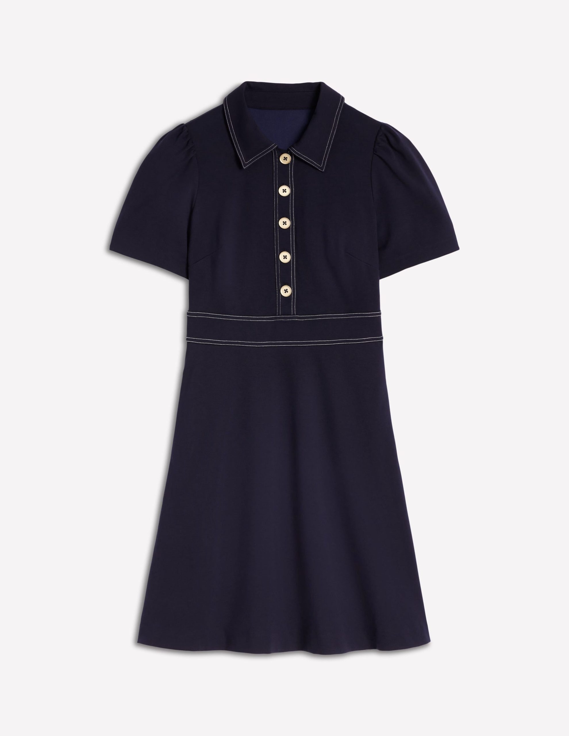 Nicolette Ponte Shirt Dress-Navy - Image 5