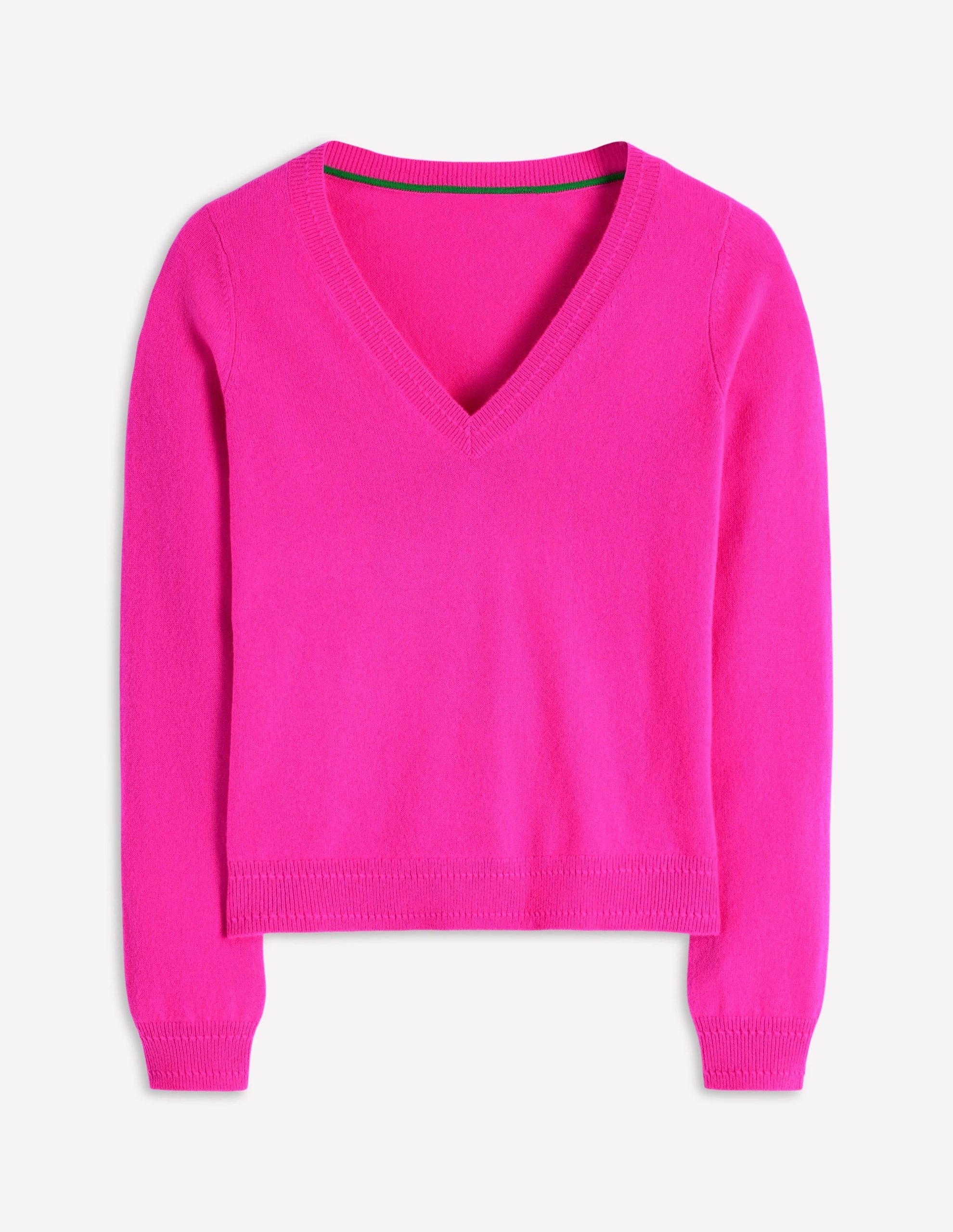 Eva Cashmere V-Neck Sweater-Pop Pansy - Image 6