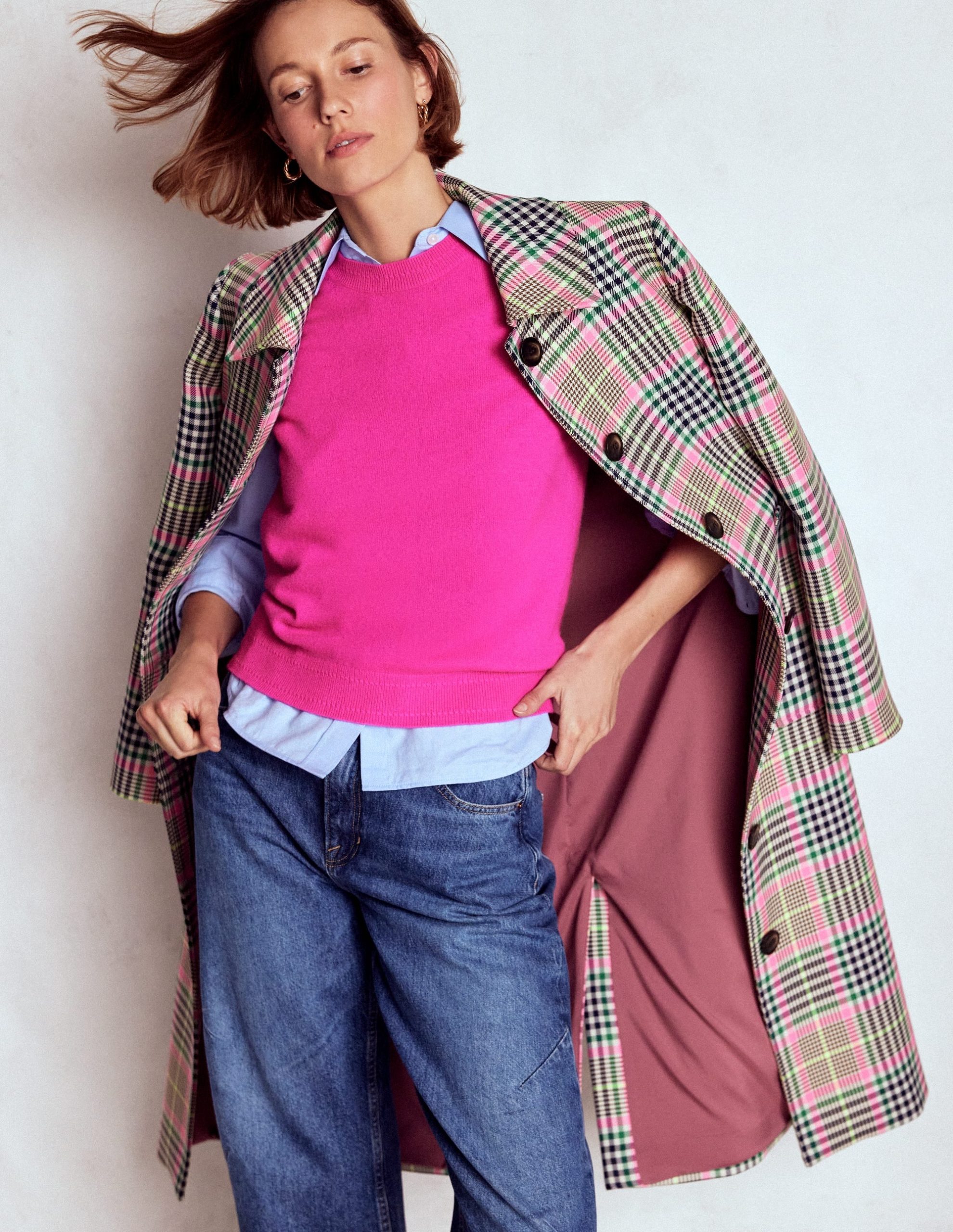 Eva Cashmere Vest-Pop Pansy - Image 2