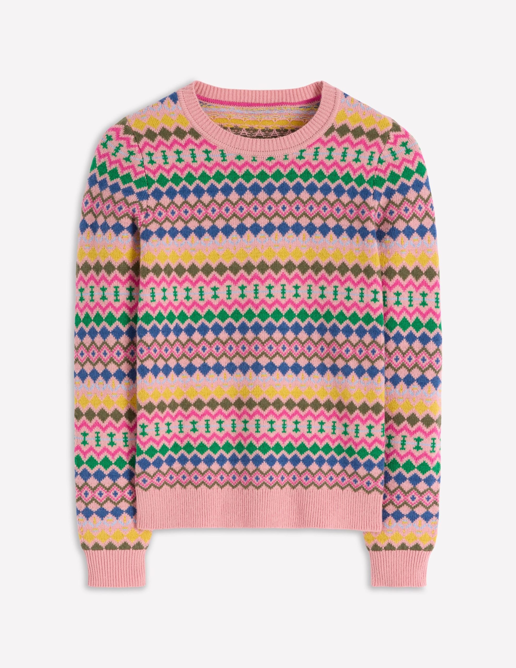 Edie Fair Isle Sweater-Pink. Geo Fair Isle - Image 6