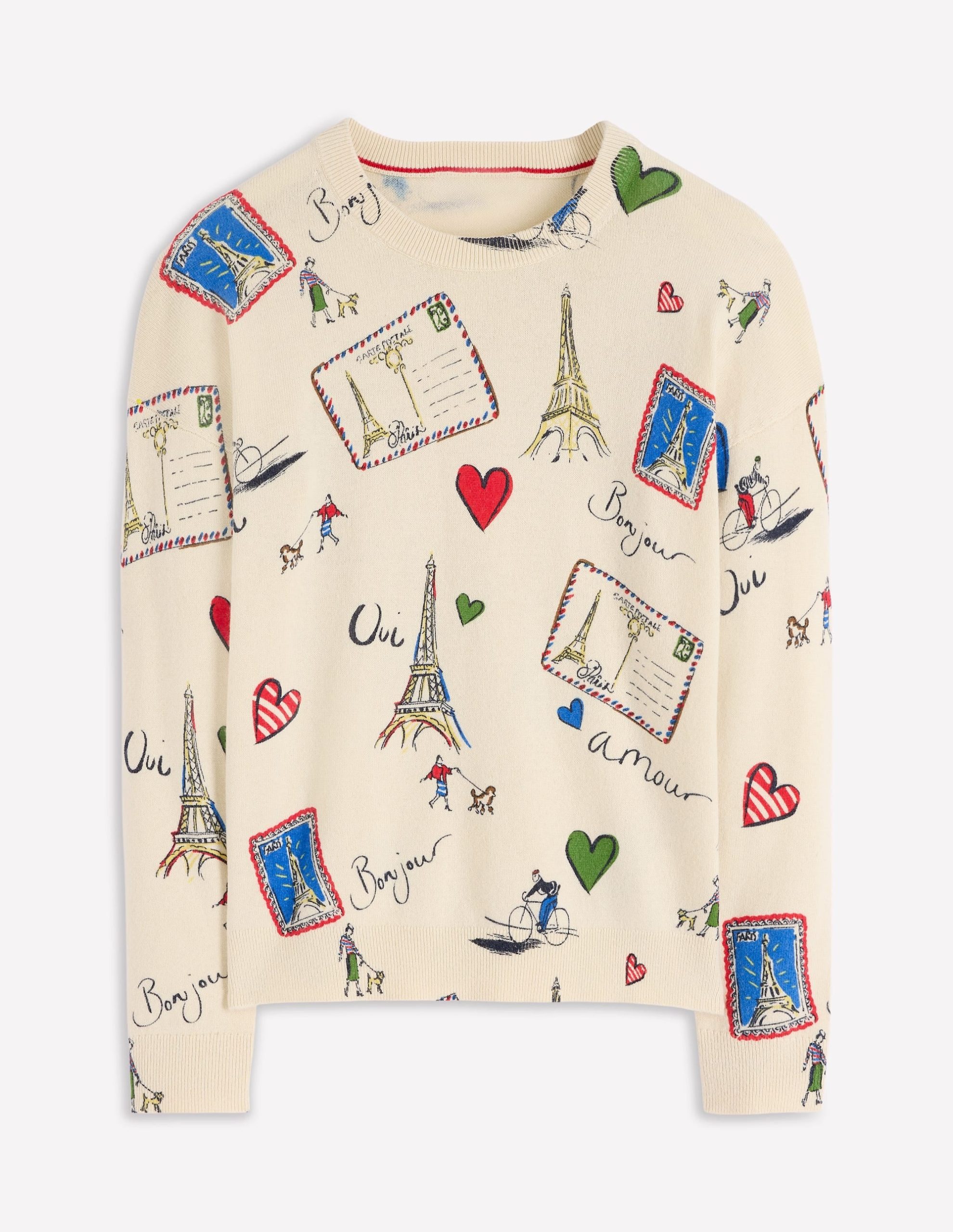 Natasha Novelty Sweater-Ivory. Postcard from Paris - Image 5