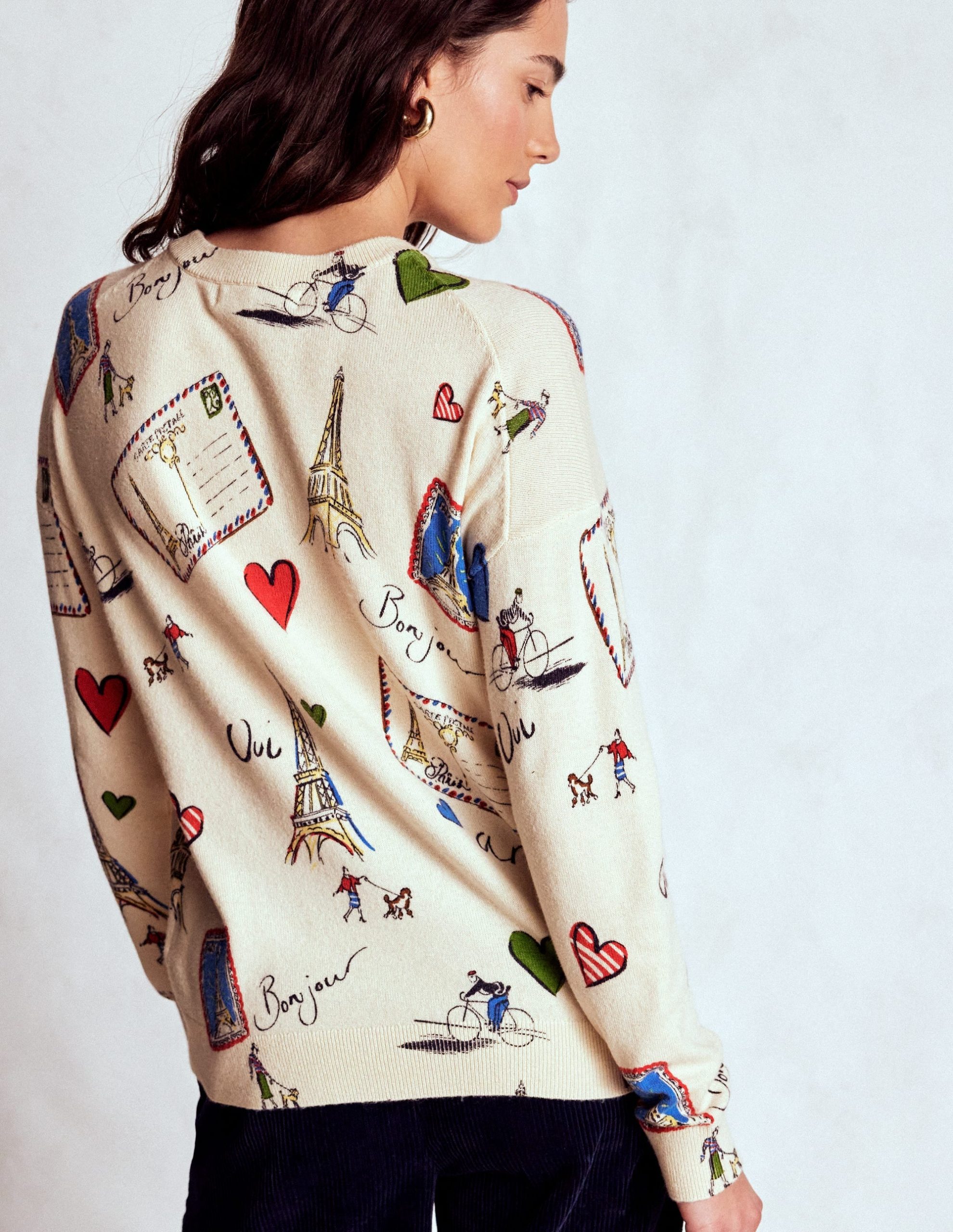 Natasha Novelty Sweater-Ivory. Postcard from Paris - Image 3