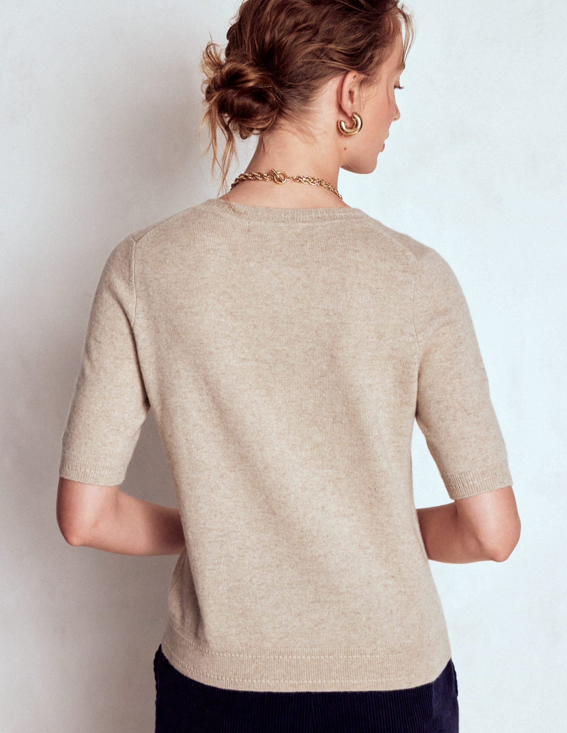 Eva Cashmere T-Shirt-Chinchilla Melange - Image 3