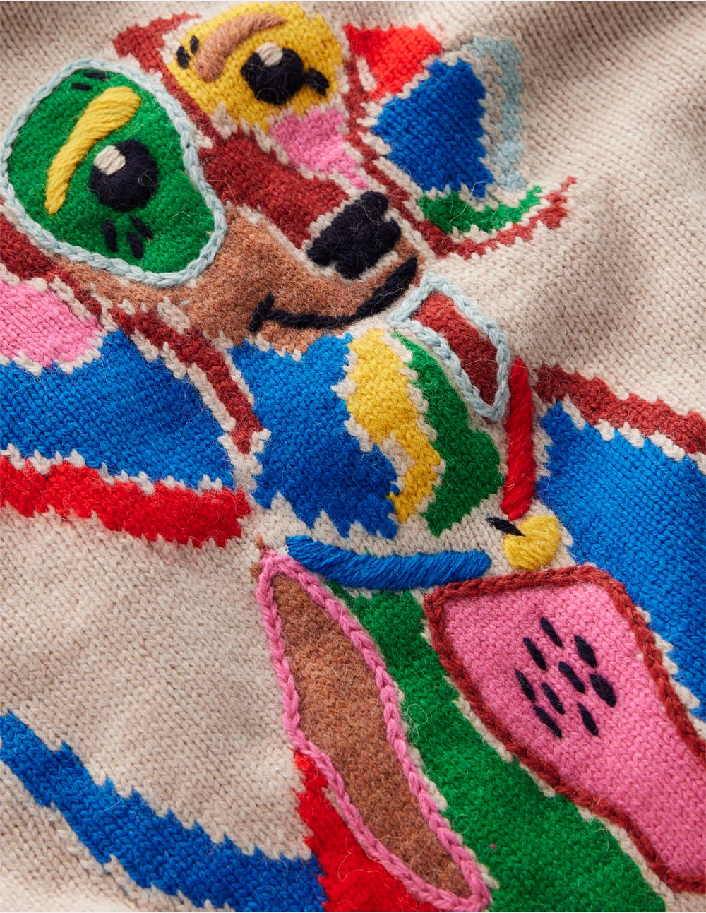 Natalie Embroidered Sweater-Oatmeal Melange. Daschund - Image 6