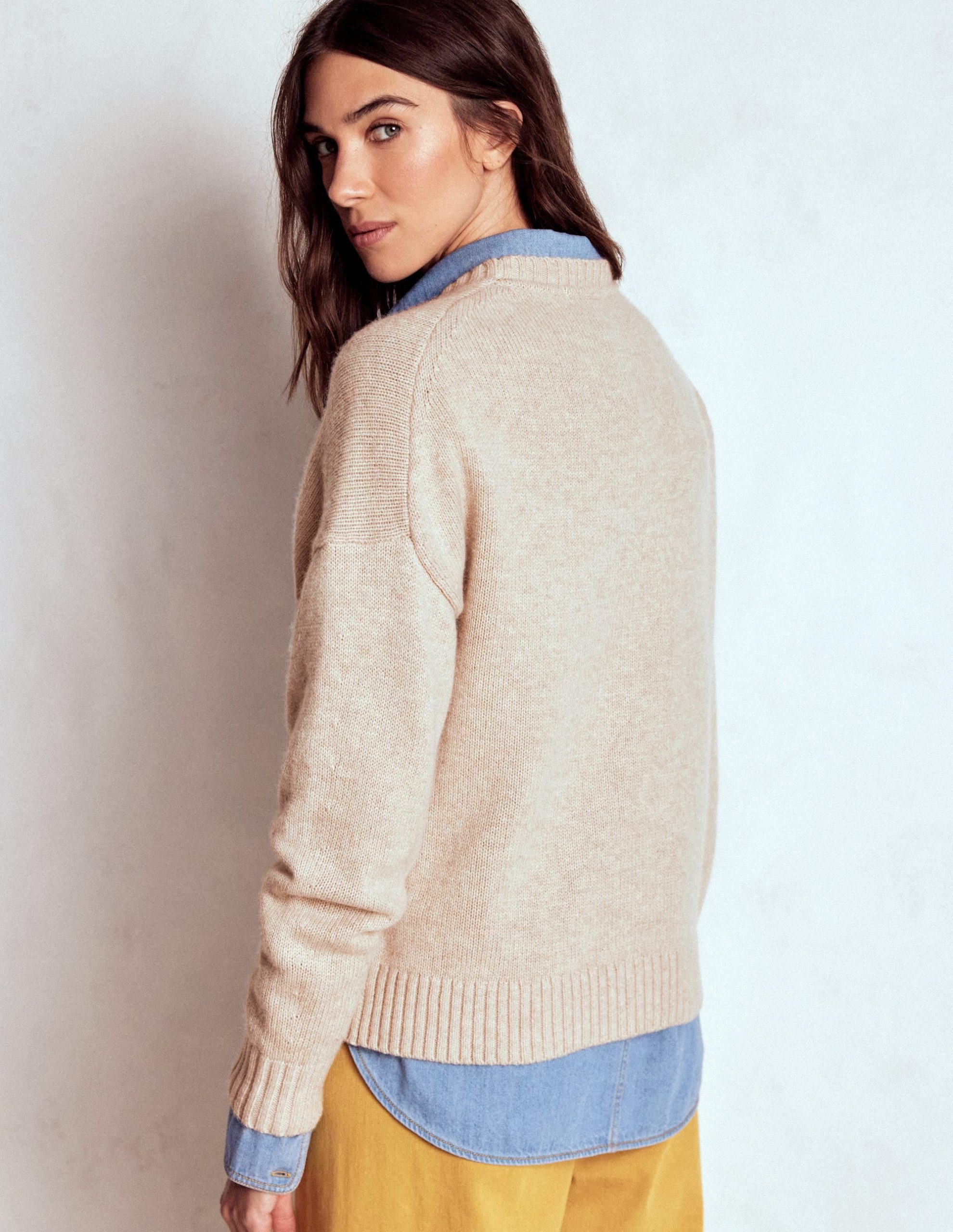 Natalie Embroidered Sweater-Oatmeal Melange. Daschund - Image 3