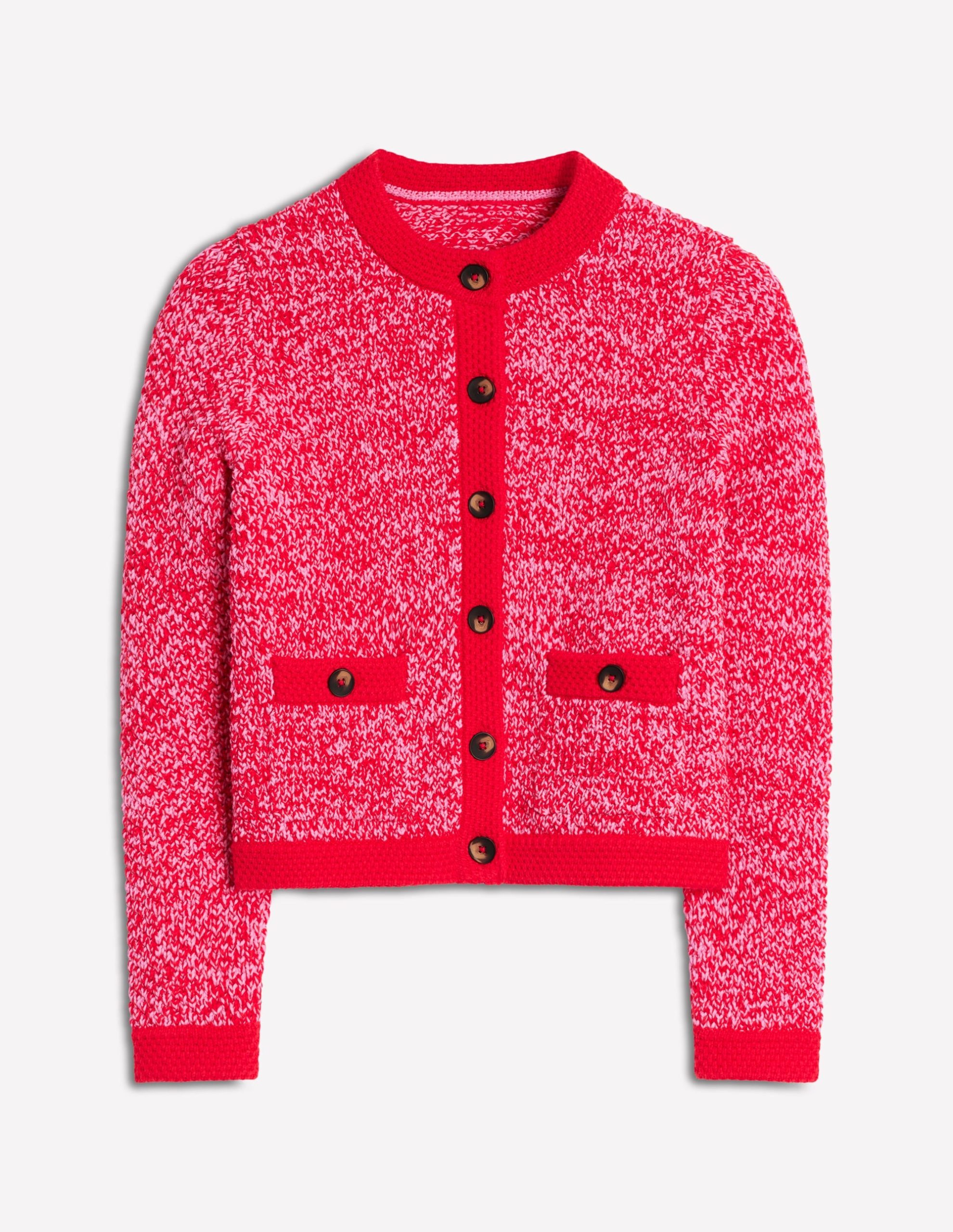 Libby Knitted Jacket-Pink Ribbon/ Poppy Red - Image 7