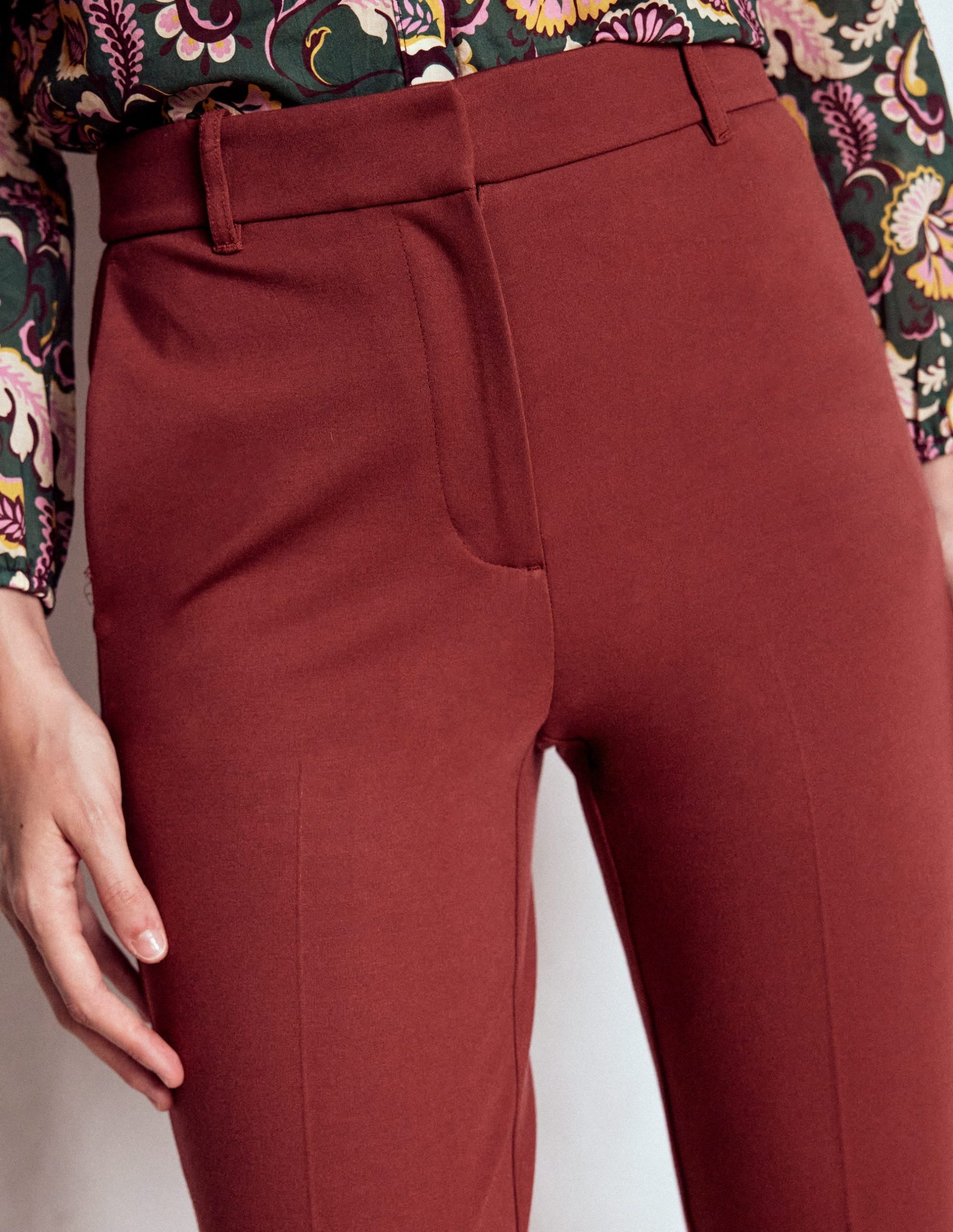 Highgate Ponte Pants-Chestnut - Image 2