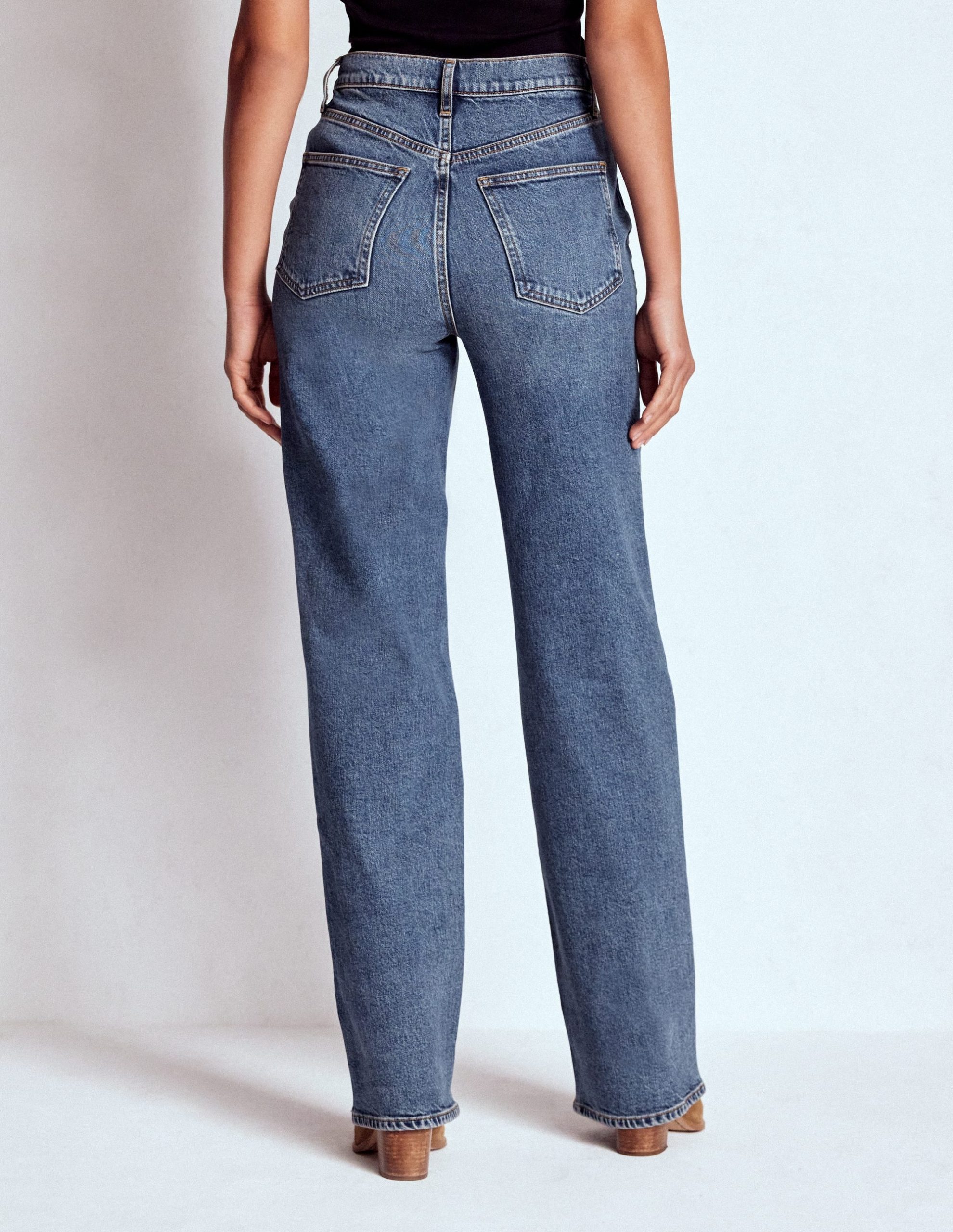 High Rise Column Leg Jeans-Mid Vintage - Image 7