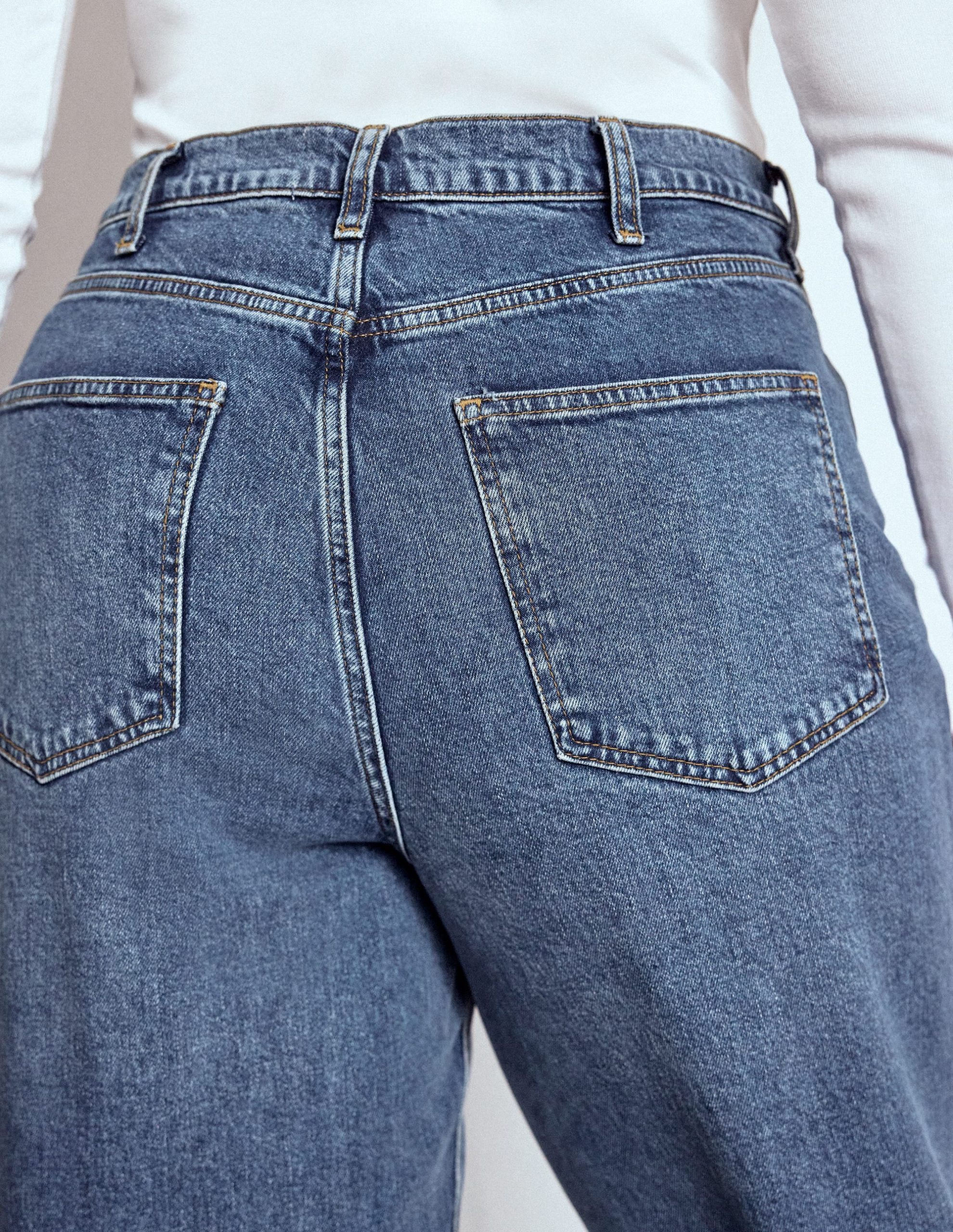 High Rise Column Leg Jeans-Mid Vintage - Image 12