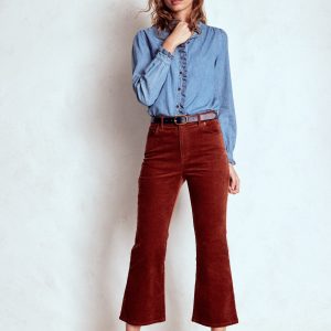 5-Pocket Cord Kick Jeans-Fired Brick