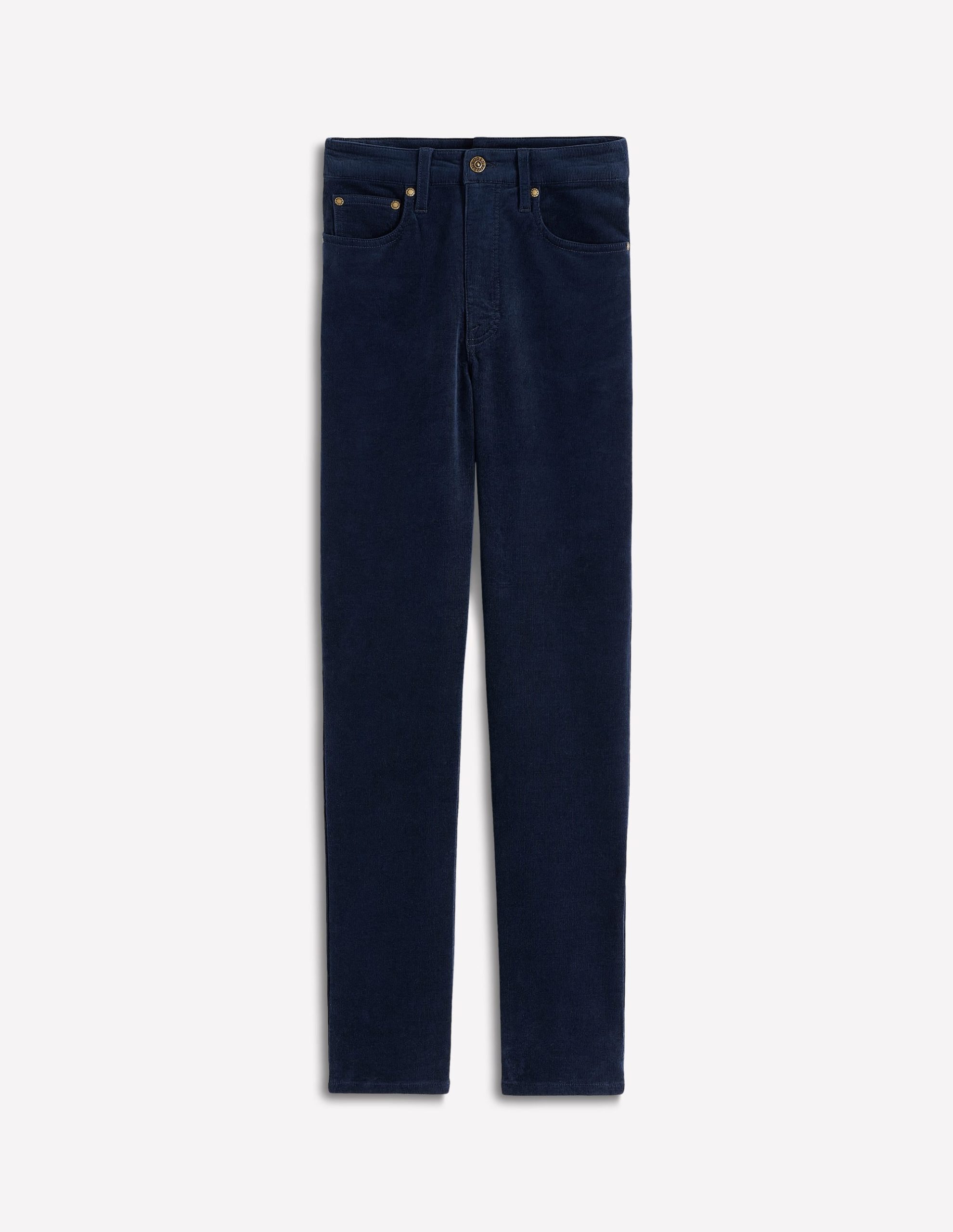 High-Waisted Cord Slim Jeans-Navy - Image 6