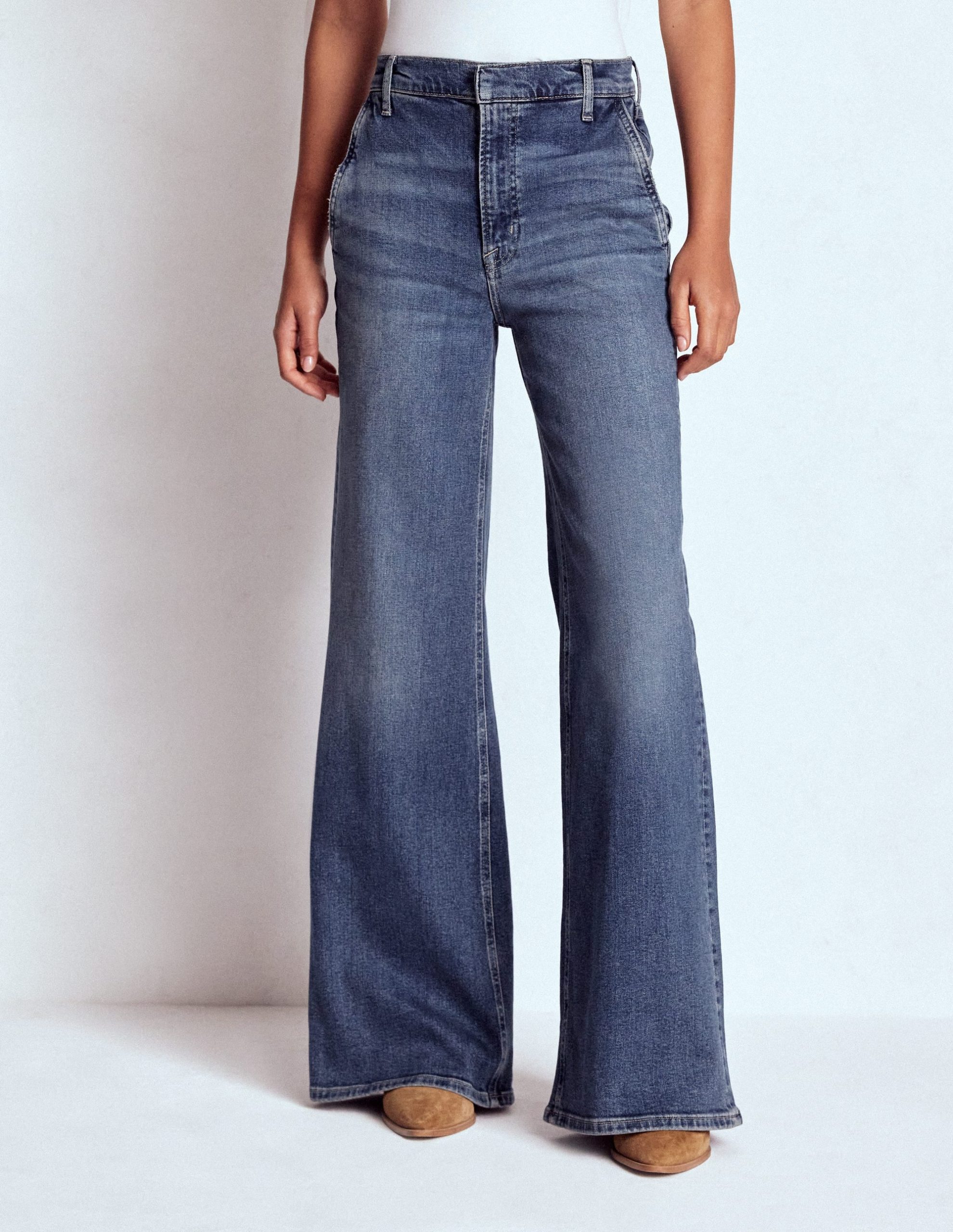 High Rise Clean Wide Jeans-Mid Vintage - Image 6