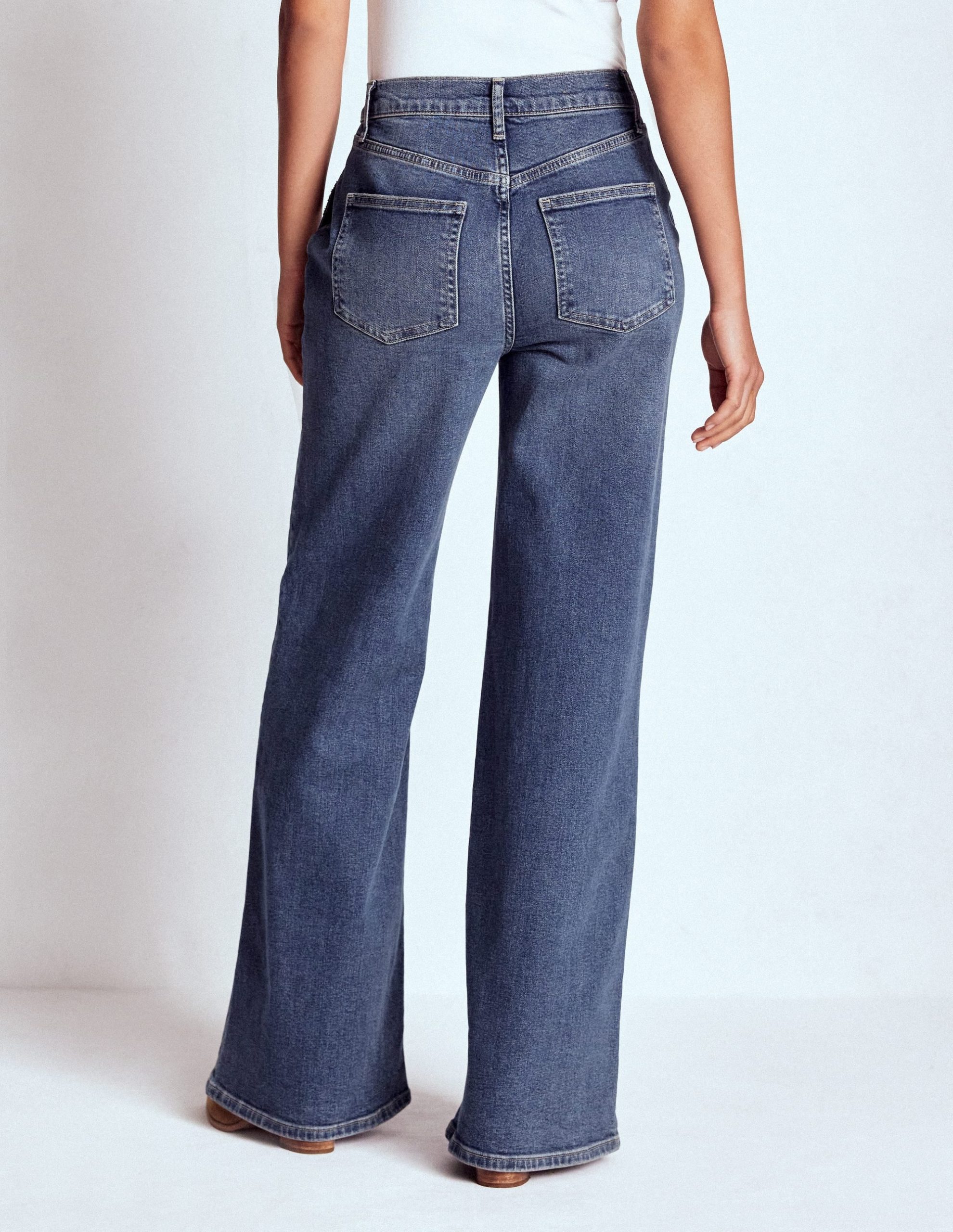 High Rise Clean Wide Jeans-Mid Vintage - Image 7