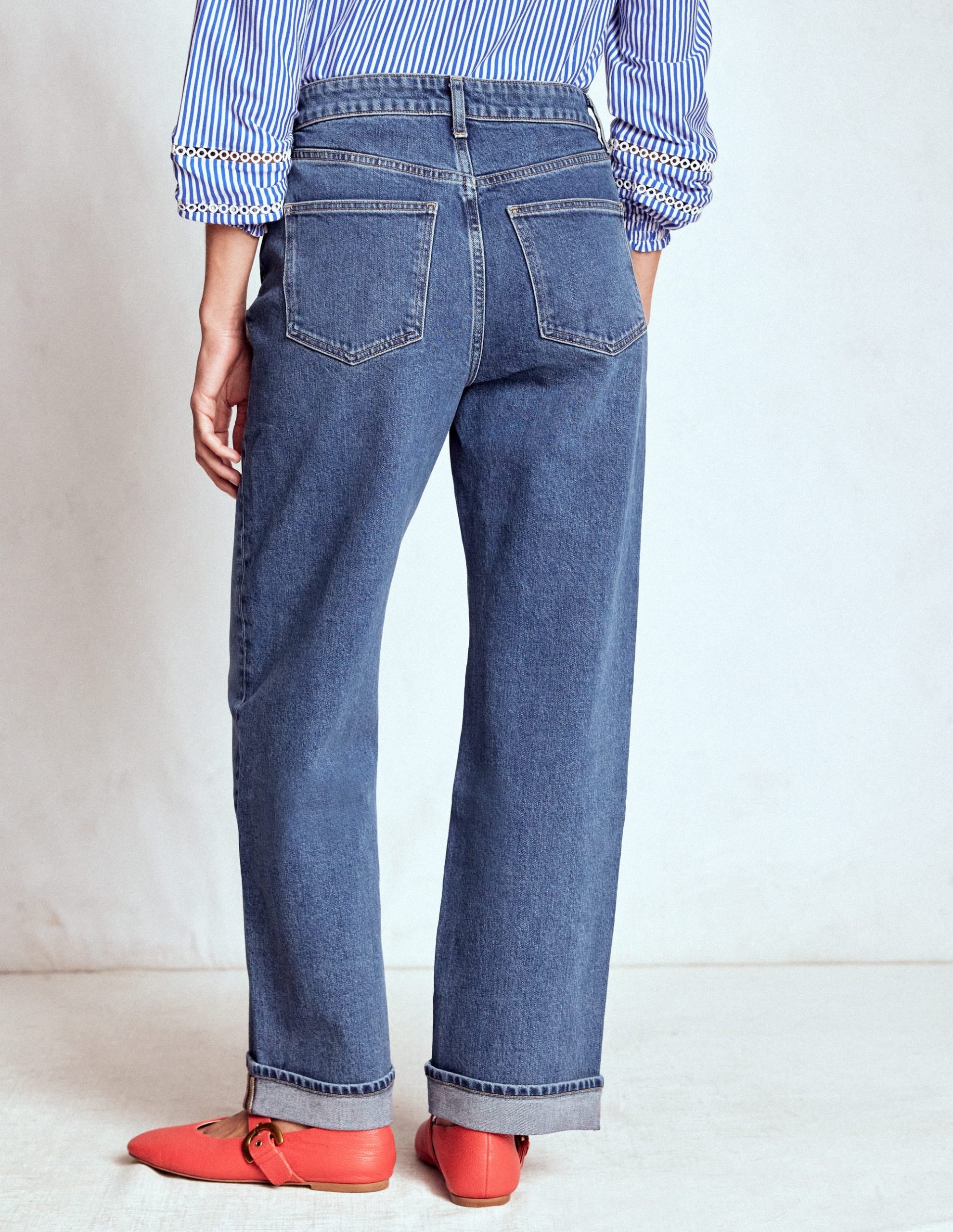 Mid Rise Straight Leg Jeans-Mid Vintage - Image 4
