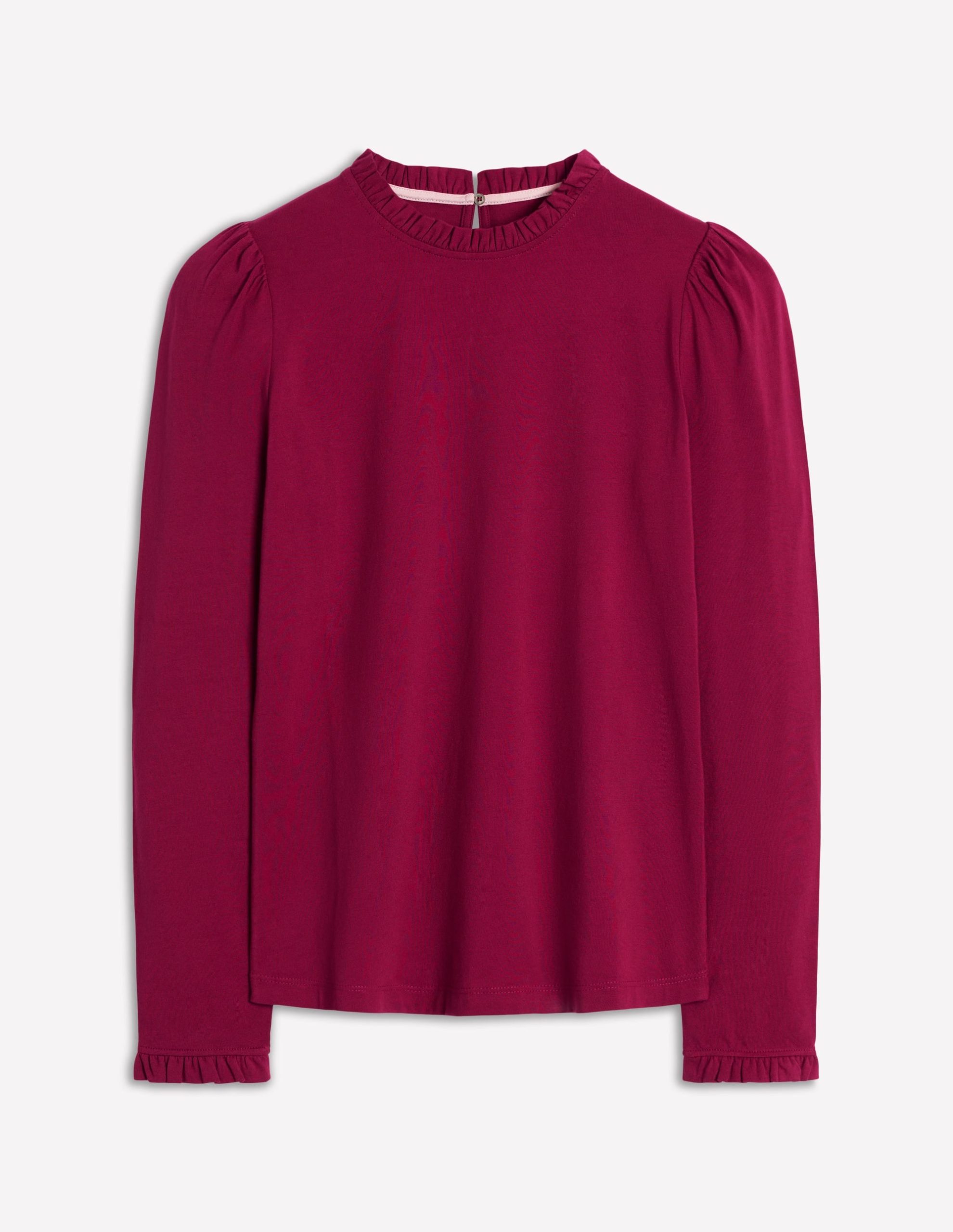 Supersoft Frill Detail Top-Burgundy Red - Image 6
