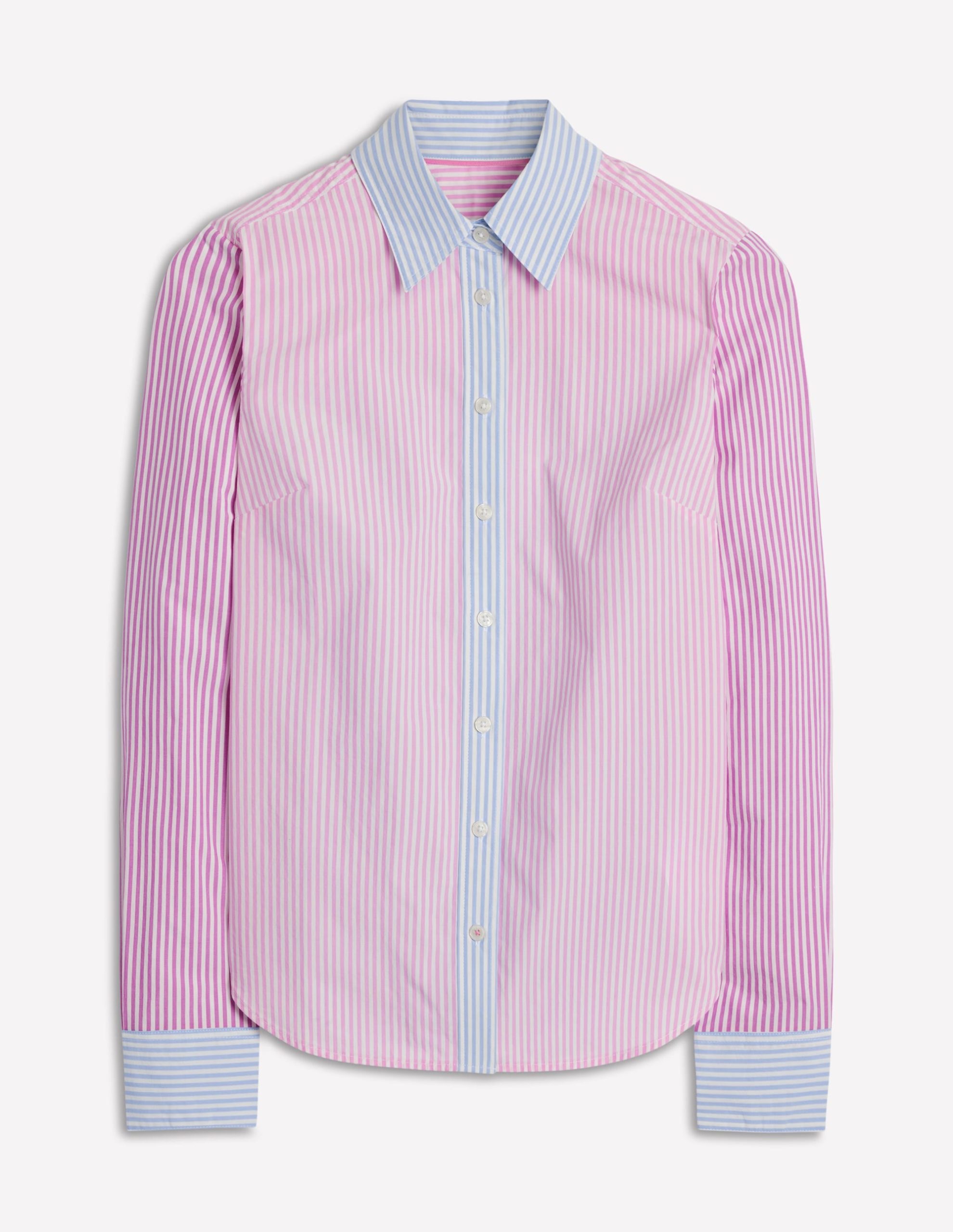 Sienna Cotton Shirt-Hotched. Multi Stripe - Image 6