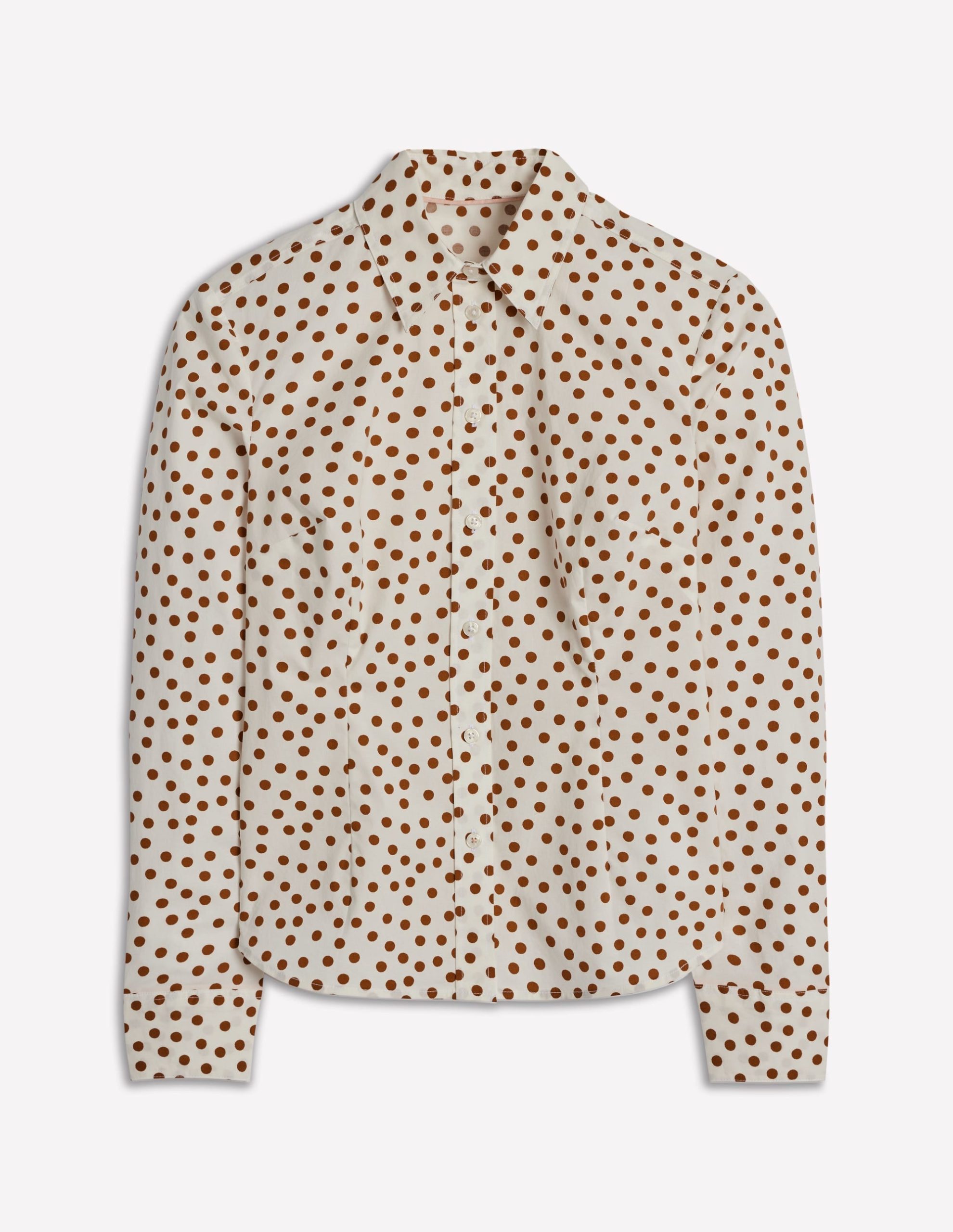 Saskia Stretch Cotton Shirt-Cognac. Painted Dot - Image 5