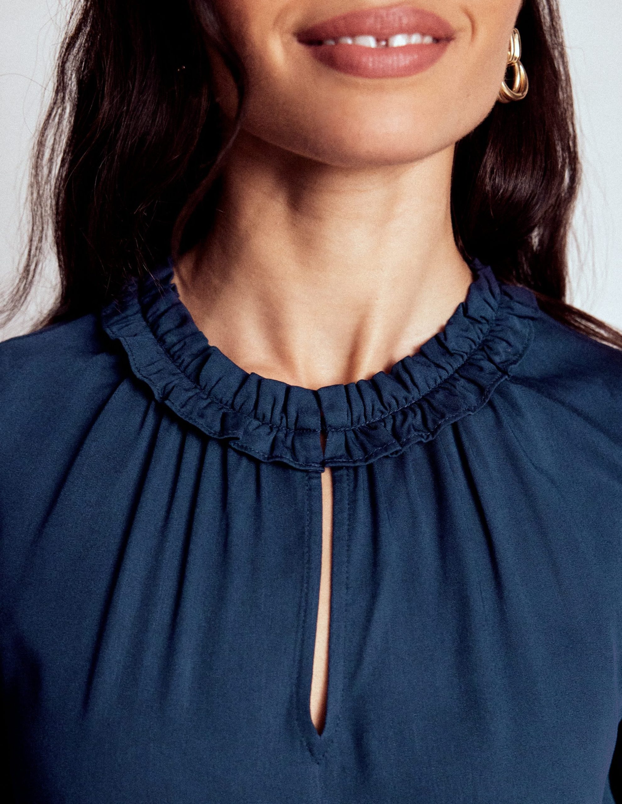 Ria Short Sleeve Top-Navy - Image 2