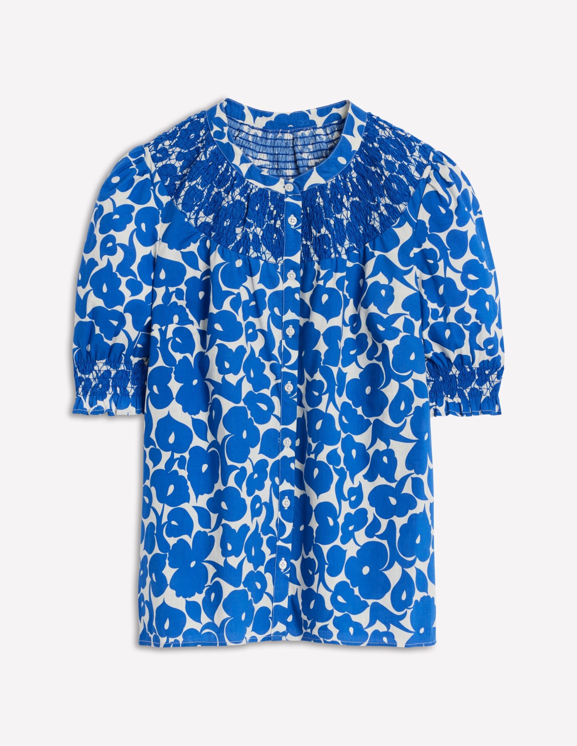 Effie Short Sleeve Top-Bright Blue. Leafy Grove - Image 5