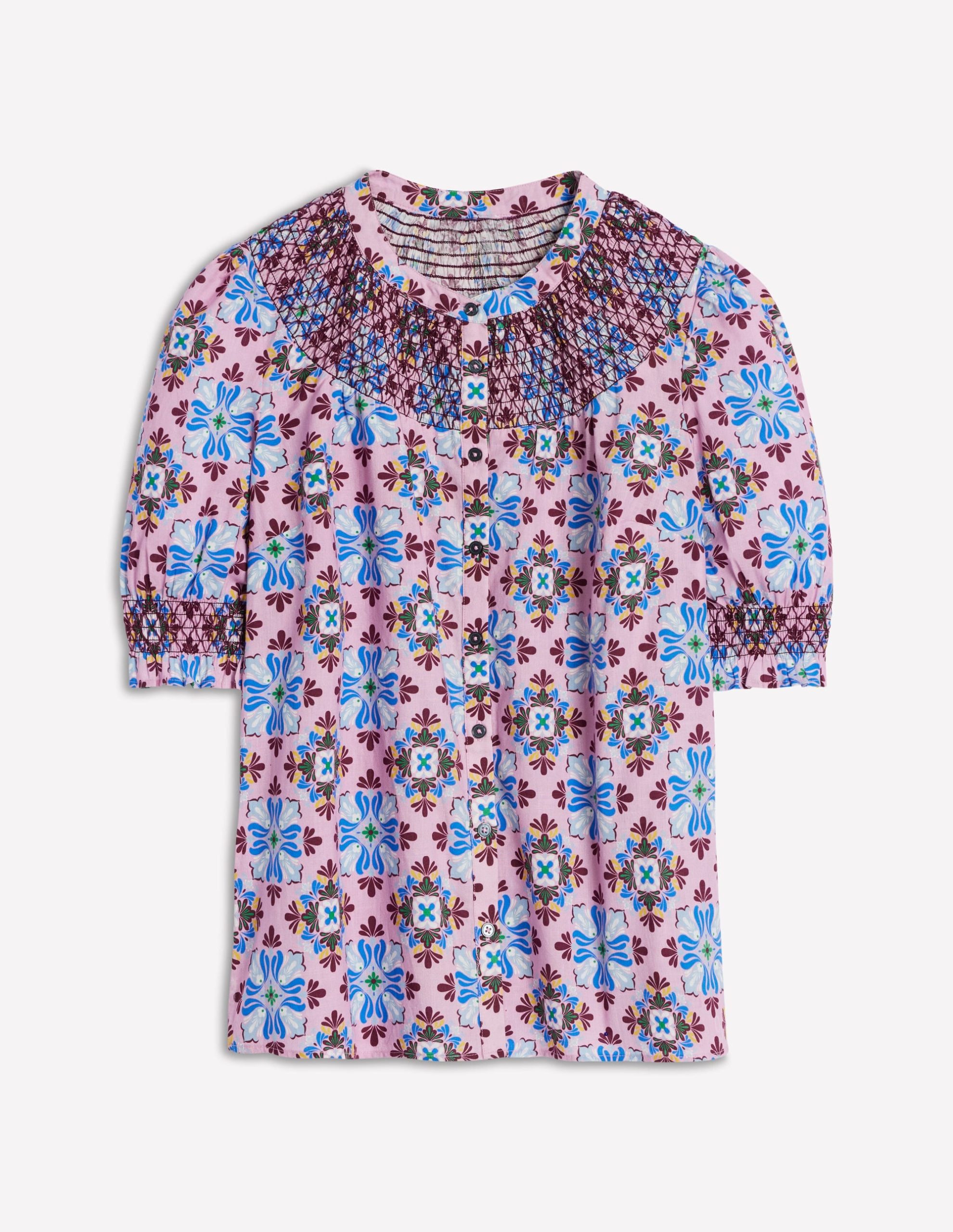 Effie Short Sleeve Top-Formica Pink. Bloom Mosaic - Image 6