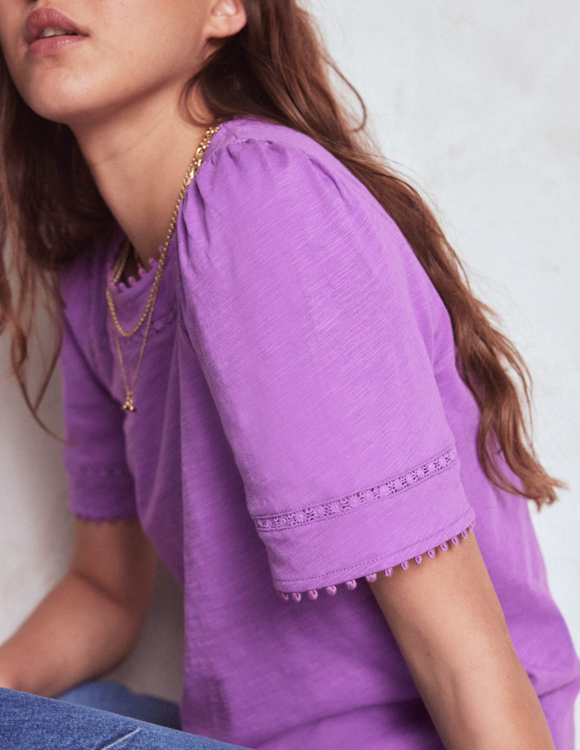 Mila Lace Trim Top-Amethyst Pruple - Image 2