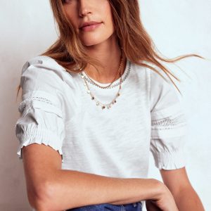 Lottie Puff Sleeve Top-White