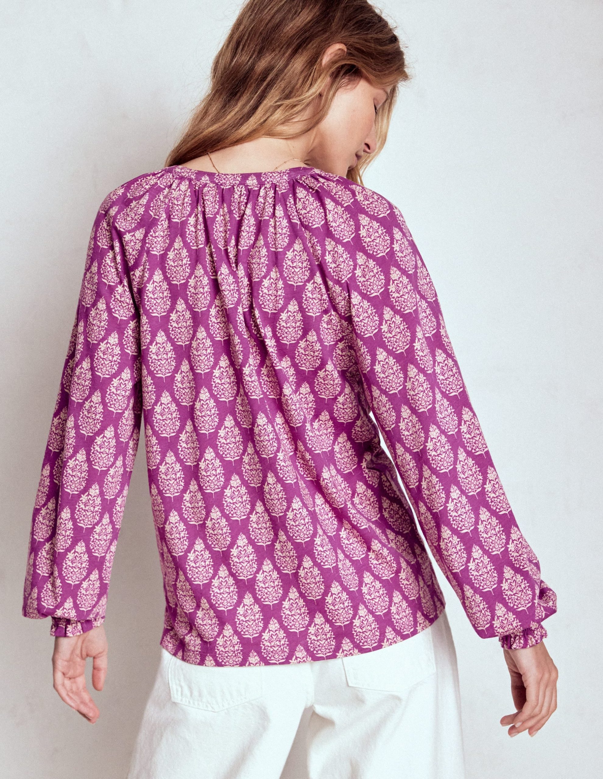 Isla Long Sleeve Jersey Shirt-Purple. Wildflower Bouquet - Image 3