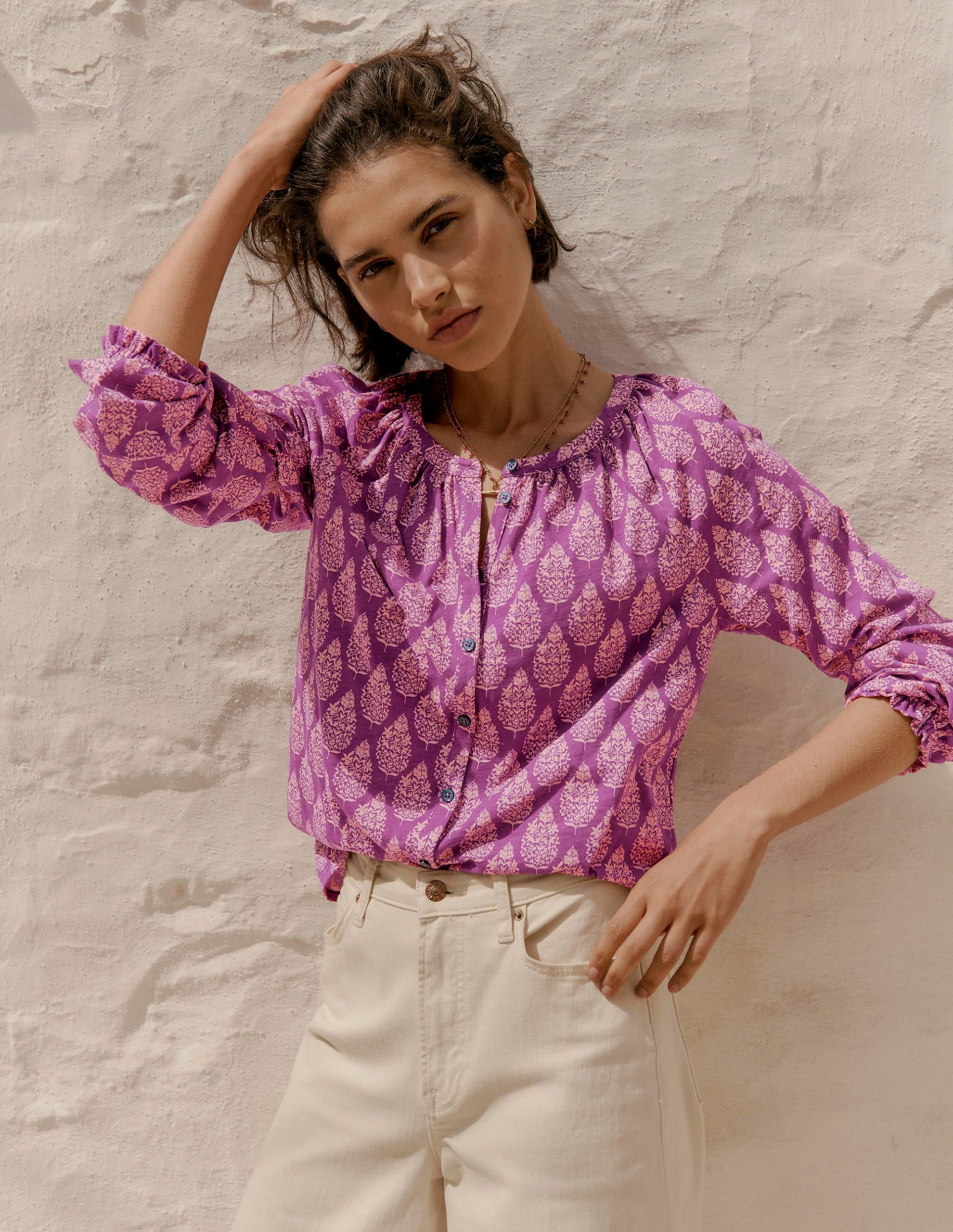 Isla Long Sleeve Jersey Shirt-Purple. Wildflower Bouquet - Image 6