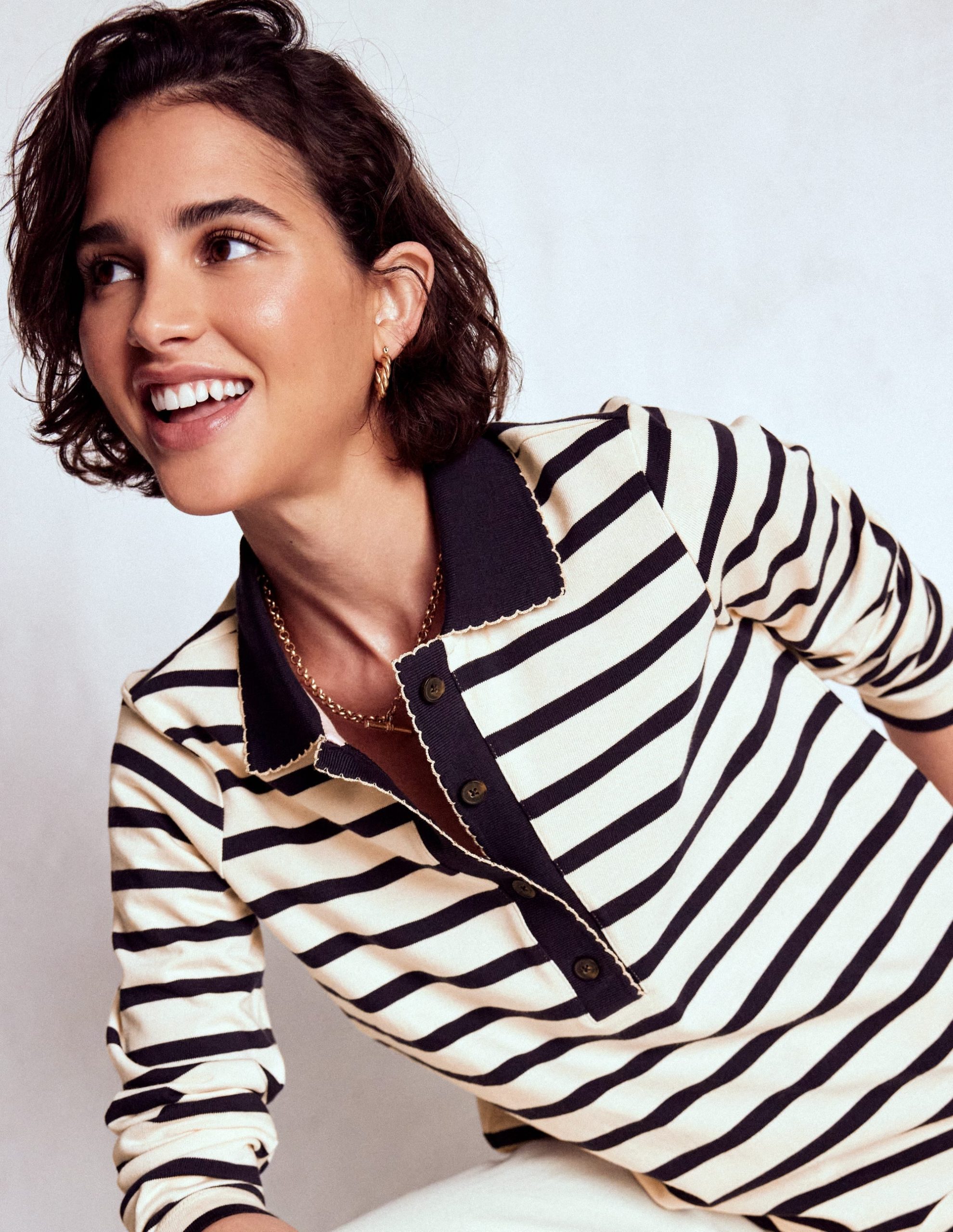 Collared Mariner-Ivory and French Navy Stripe - Image 2