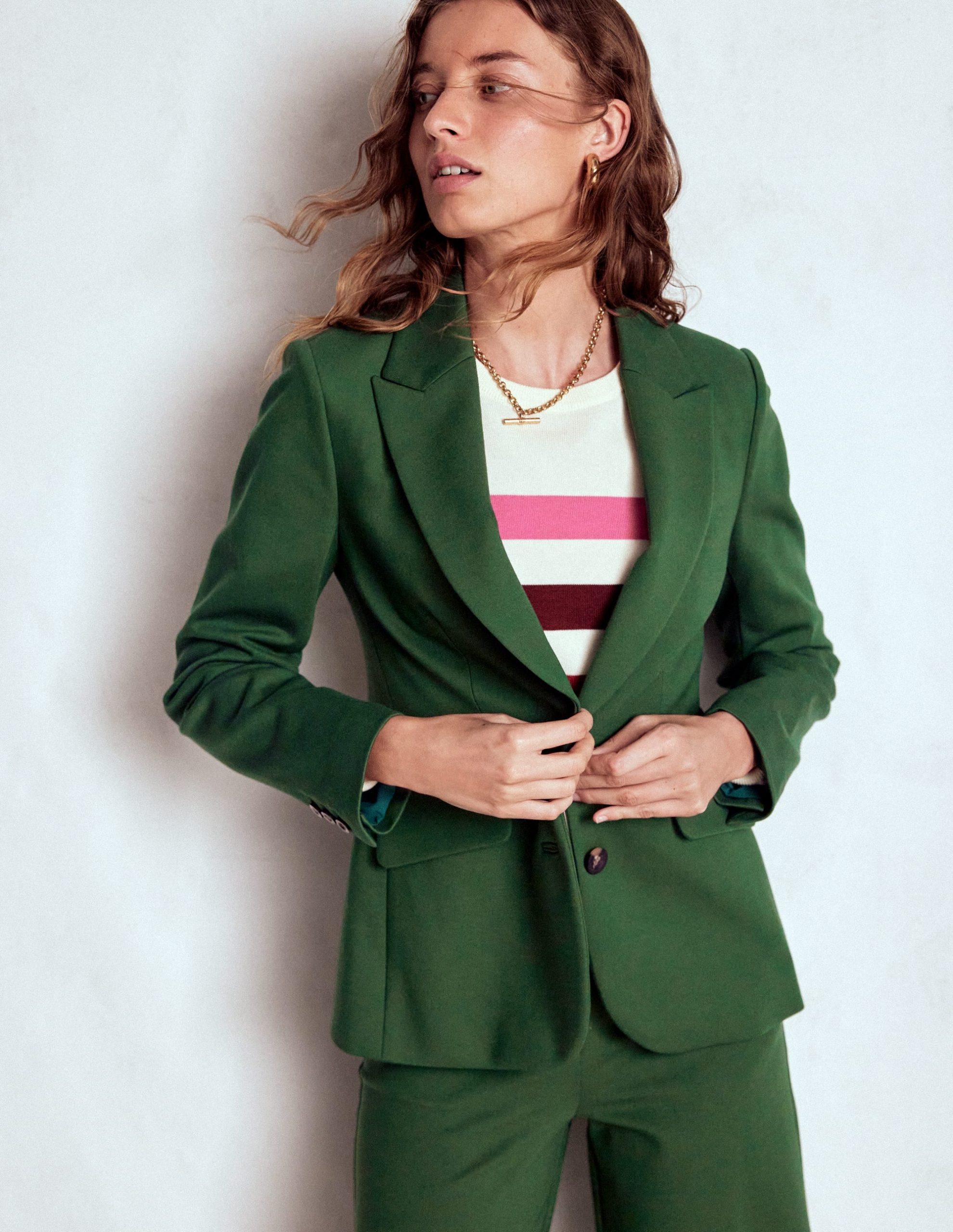 Marylebone Ponte Blazer-Hunter green - Image 4