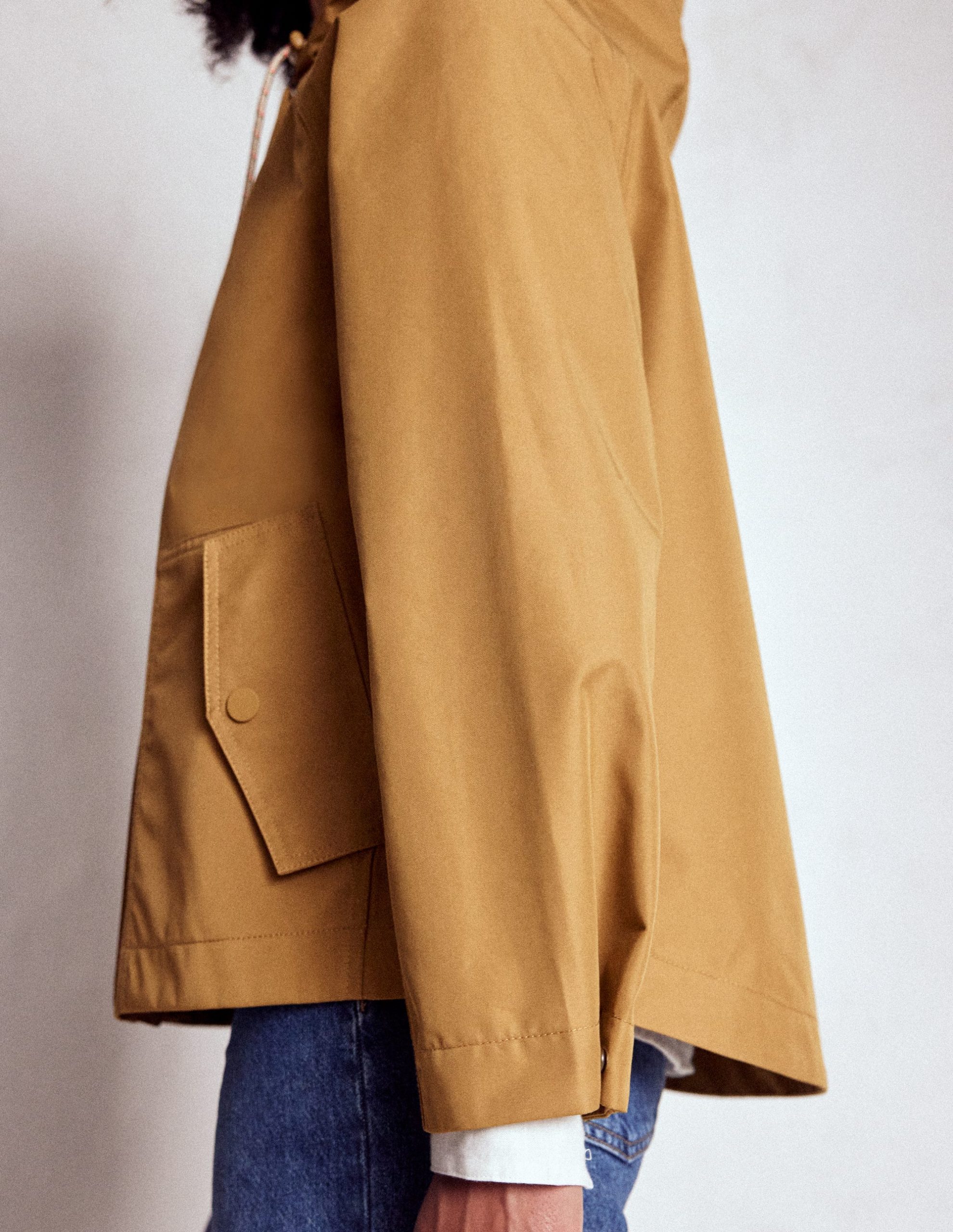 Cropped Rain Mac-Hazelnut Brown - Image 3