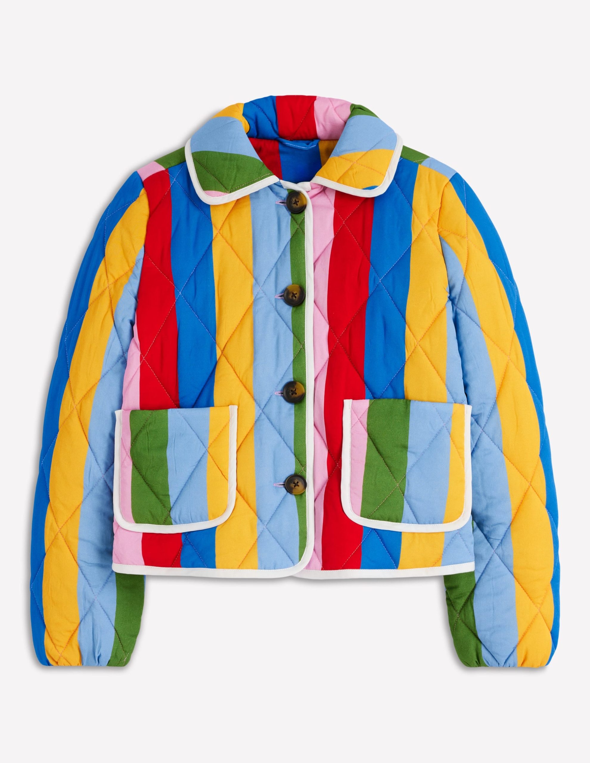 Fitzrovia Quilted Jacket-Rainbow Stripe - Image 8