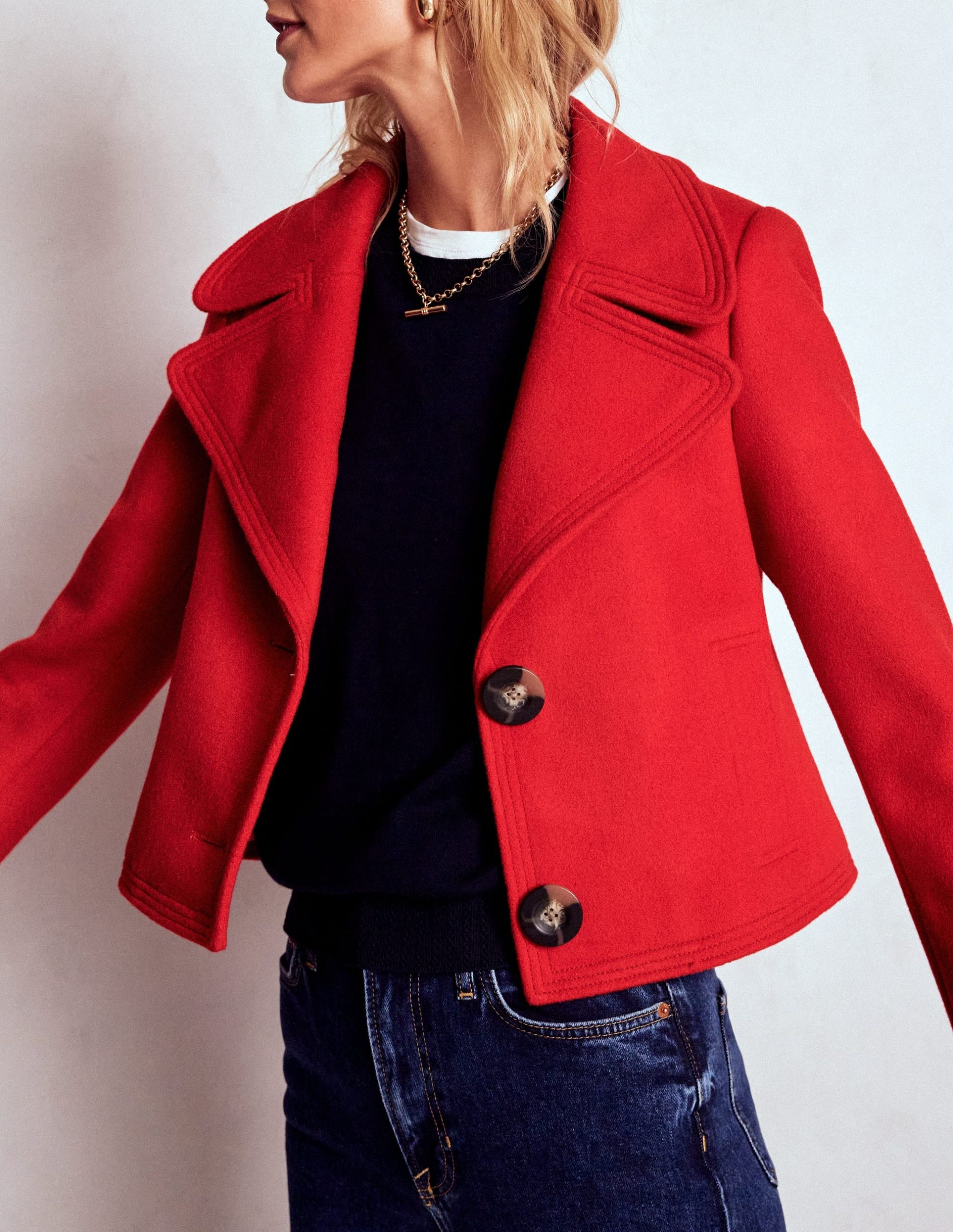 Topstitch Jacket-Poppy Red - Image 5