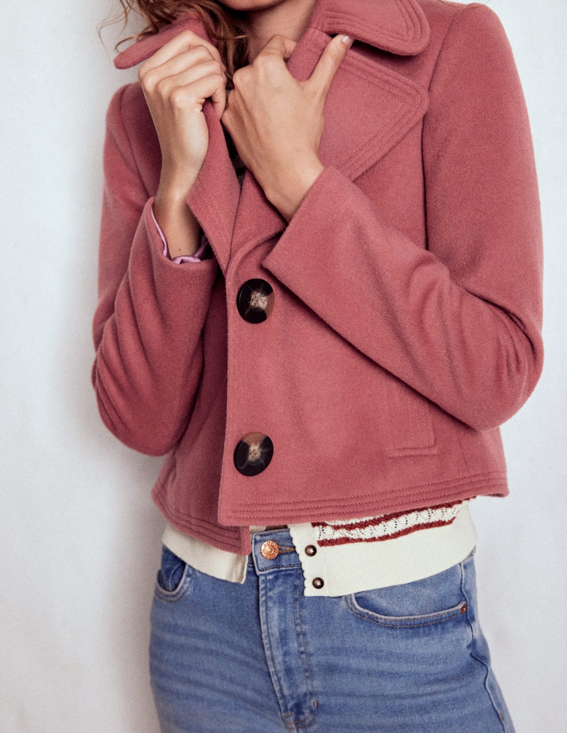 Topstitch Jacket-DUSTY PINK - Image 2