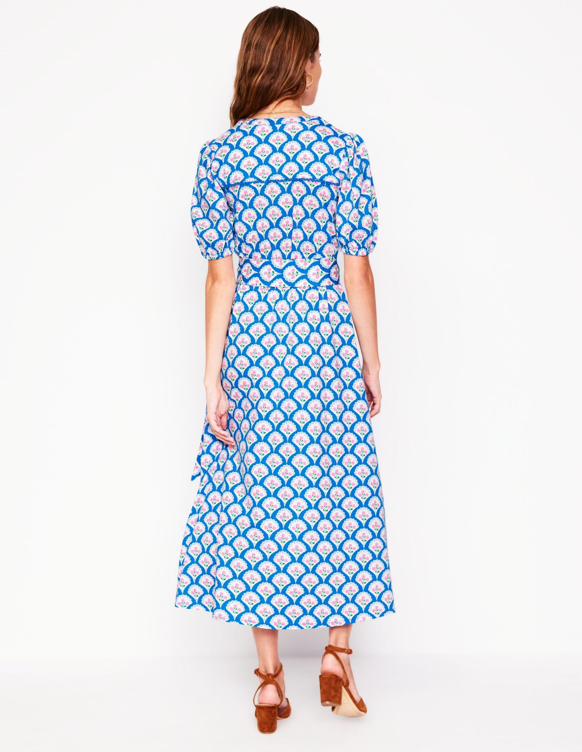 Sofia Trim Jersey Midi Dress-Bright Blue. Blossom Terrace - Image 3