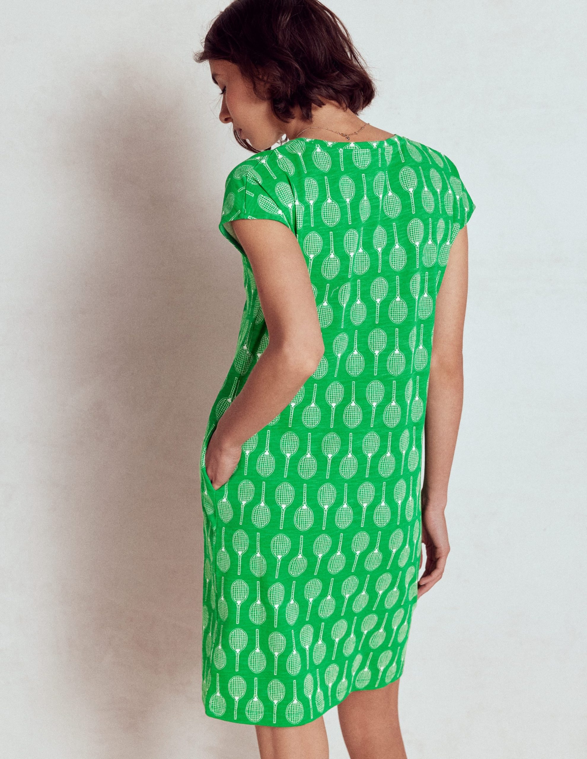 Leah Jersey T-shirt Dress-Rich Emerald. Tennis - Image 3