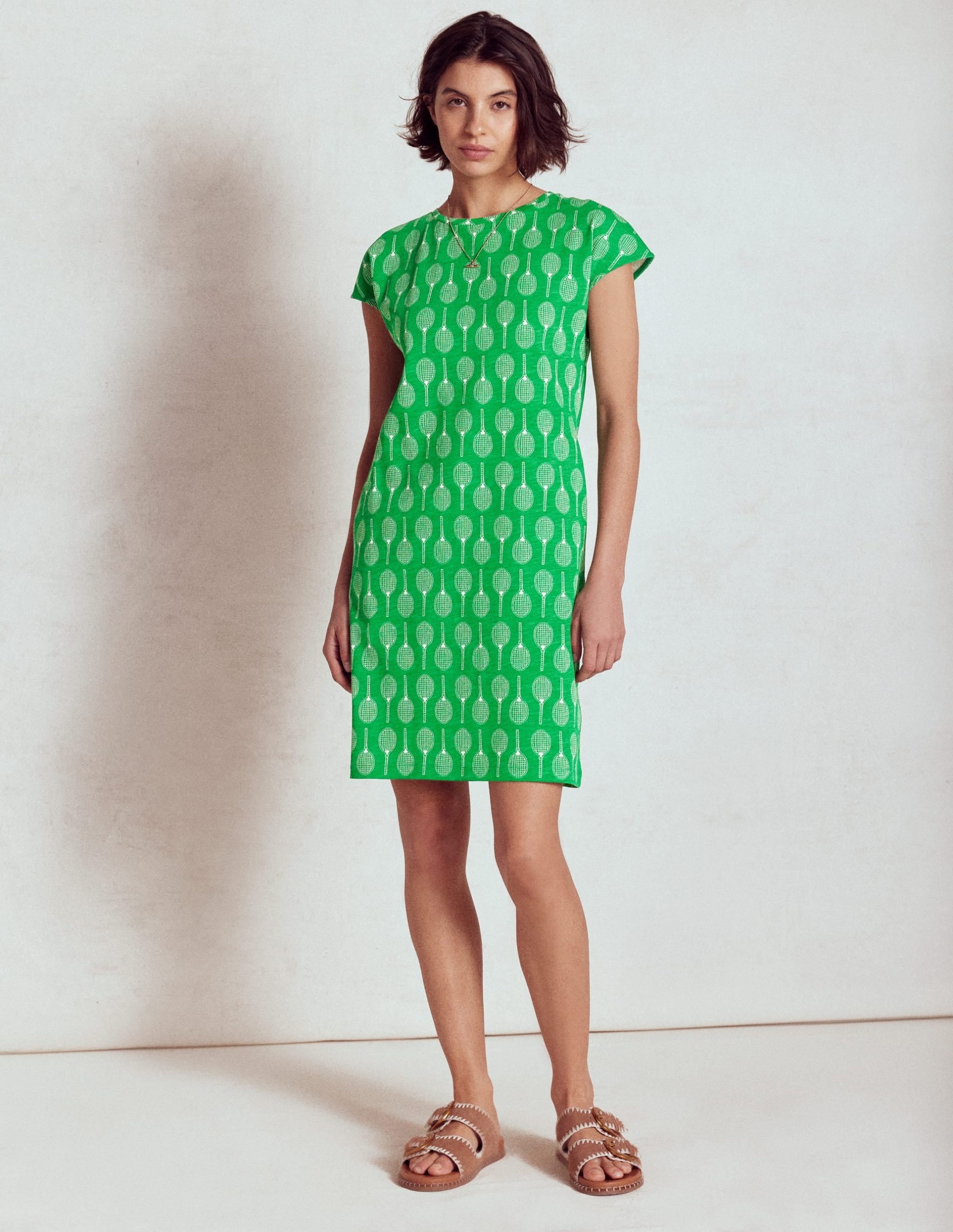 Leah Jersey T-shirt Dress-Rich Emerald. Tennis - Image 4