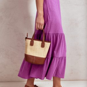 Eloise Tiered Jersey Dress-Foxglove Purple