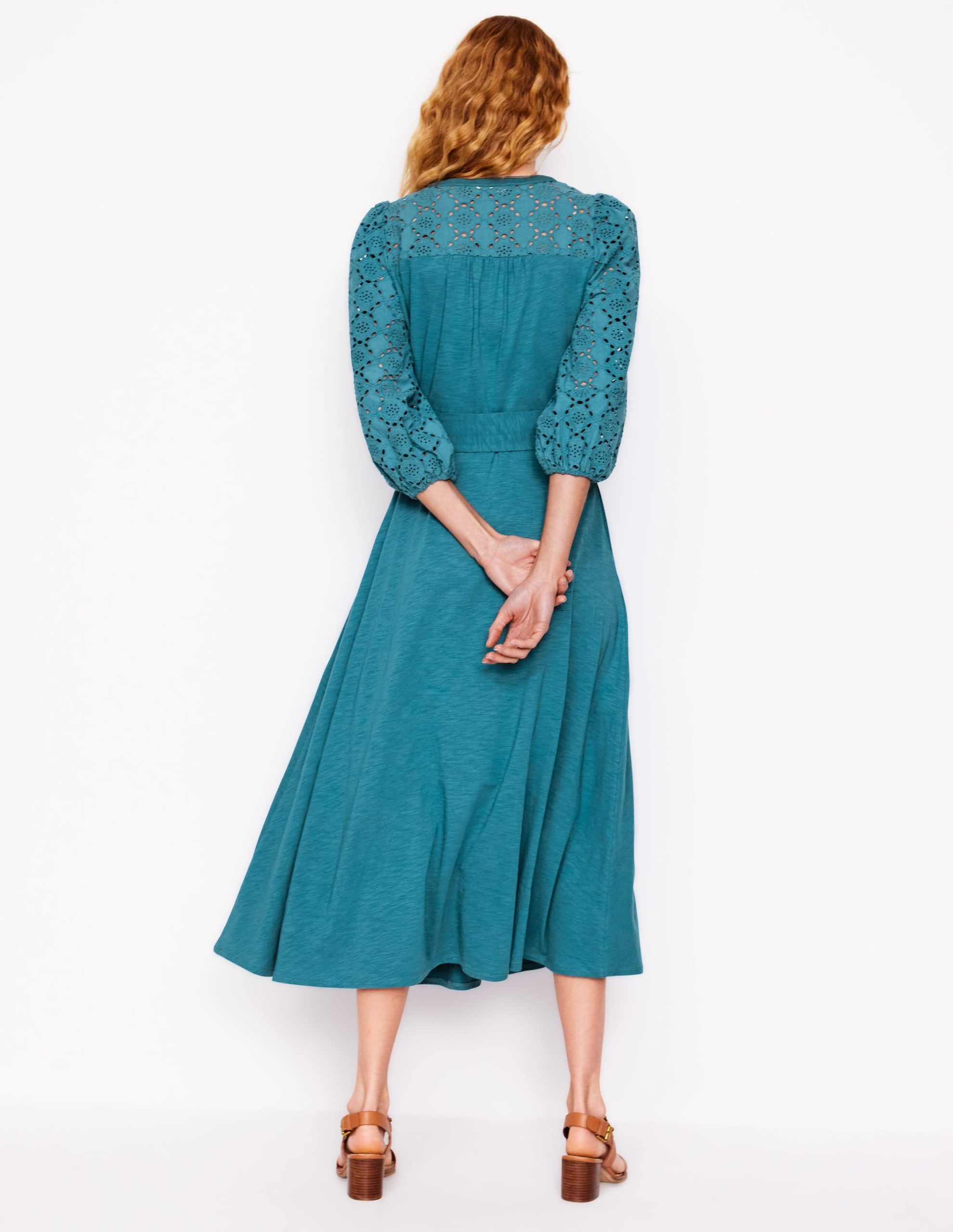 Eden Broderie Jersey Dress-Waterfall Blue - Image 3