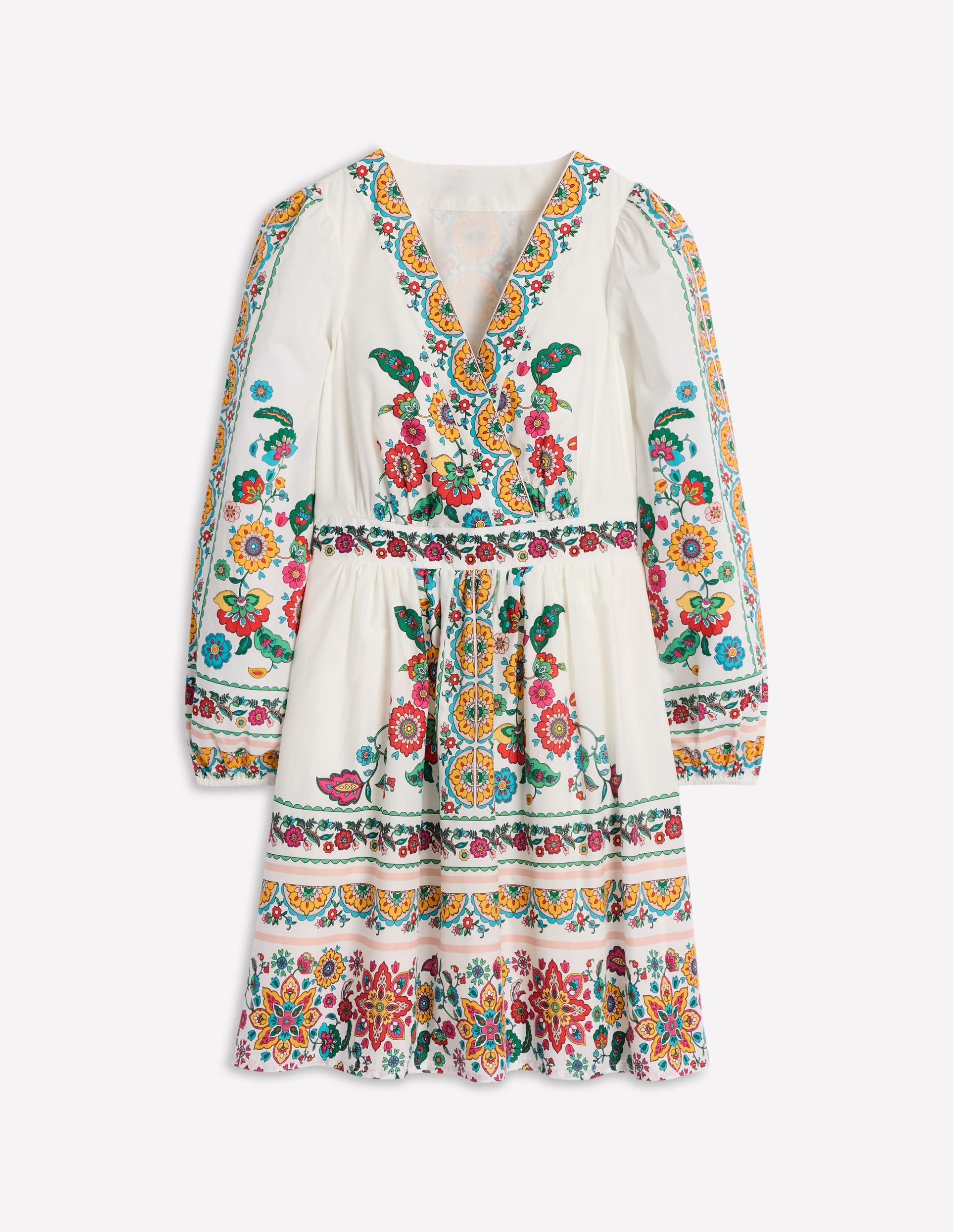 Mya Cotton Short Dress-Ivory. Botanical Sprig - Image 6