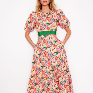 Grosgrain Waist Dress-Multi. Wildflower Trail