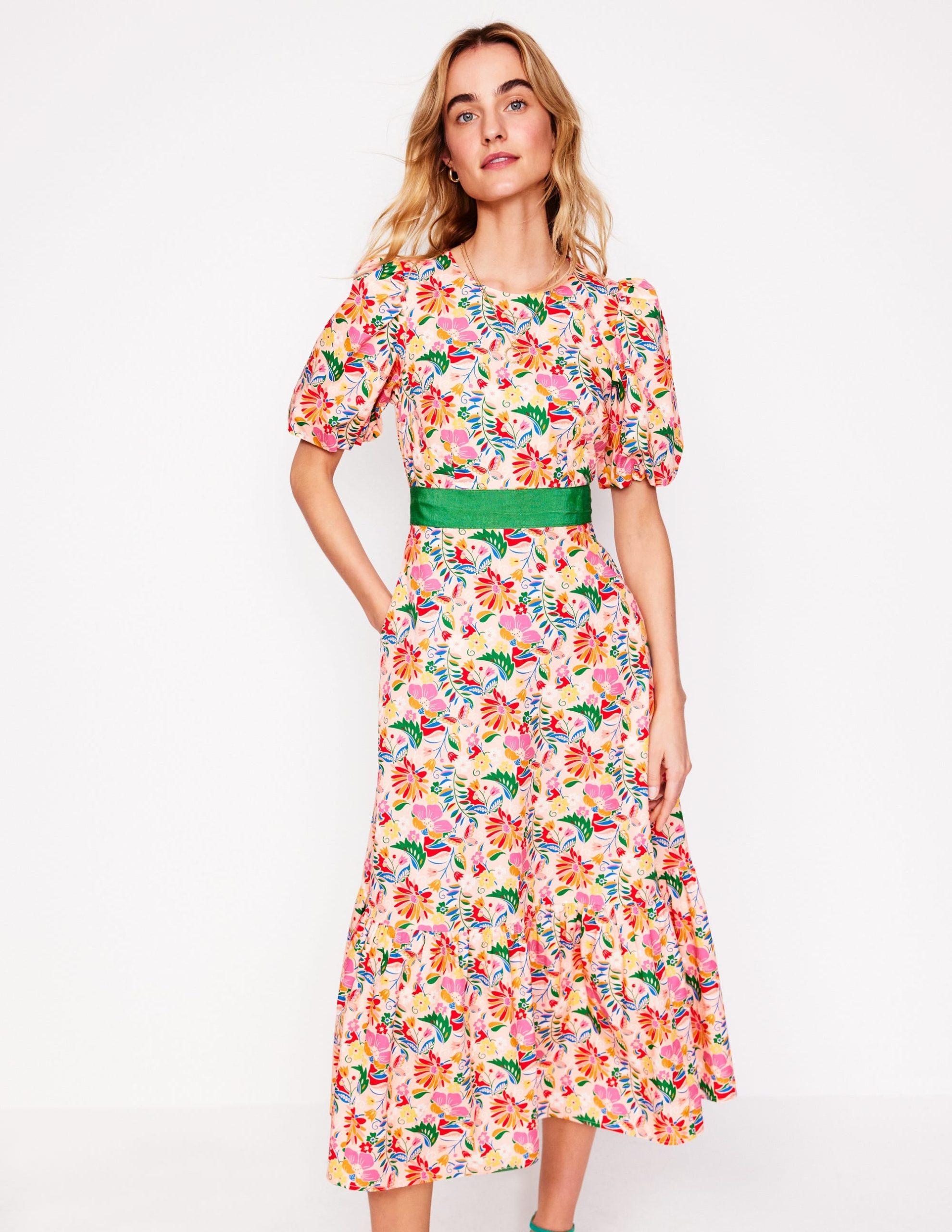 Grosgrain Waist Dress-Multi. Wildflower Trail - Image 4